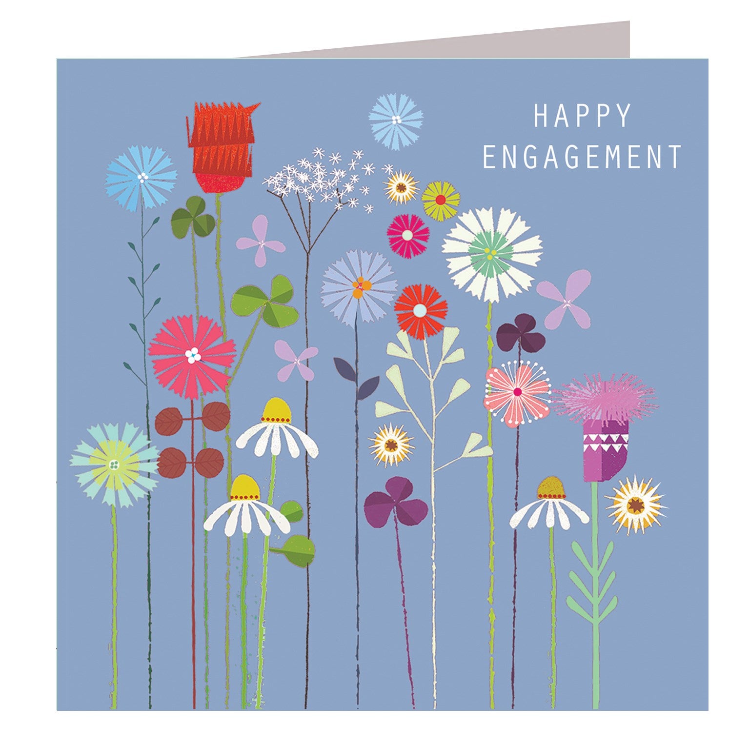 FL07 floral engaged congratulations card