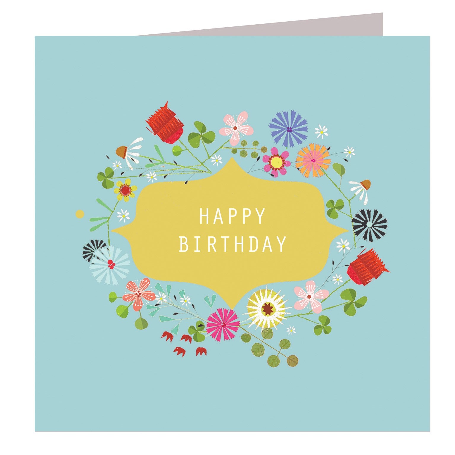 FL11 floral happy birthday card