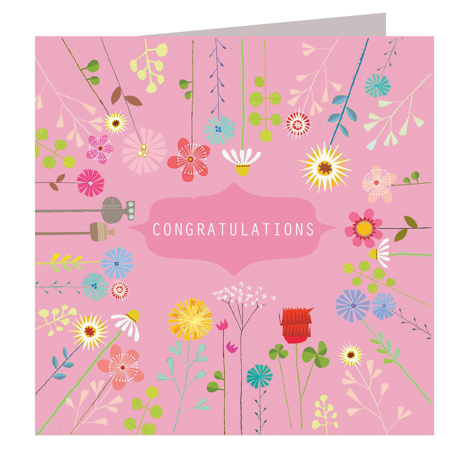 FL15 floral congratulations greetings card