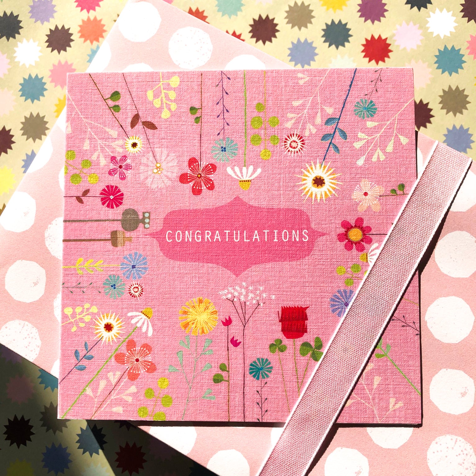 FL15 floral congratulations greetings card