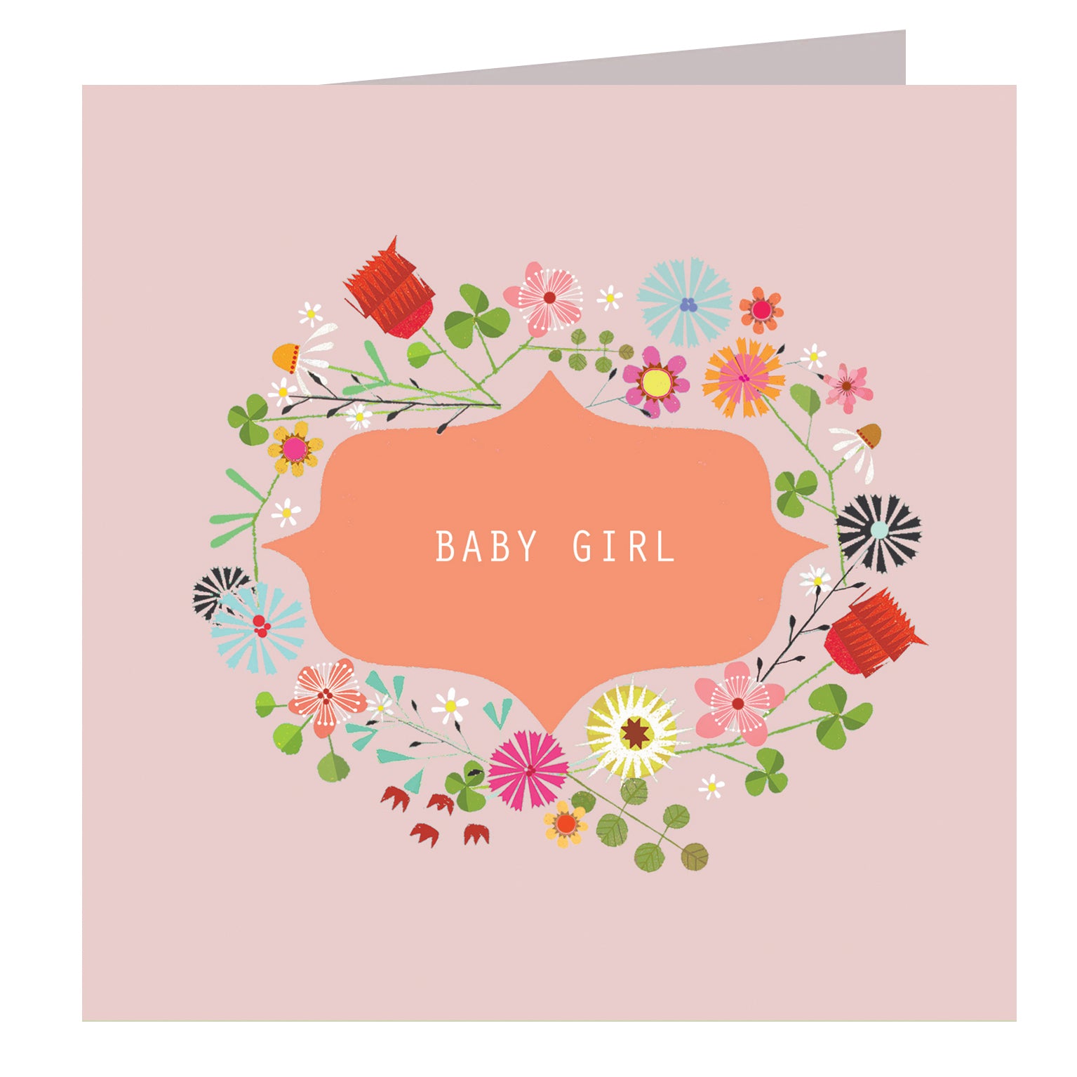 FL17 floral baby girl card