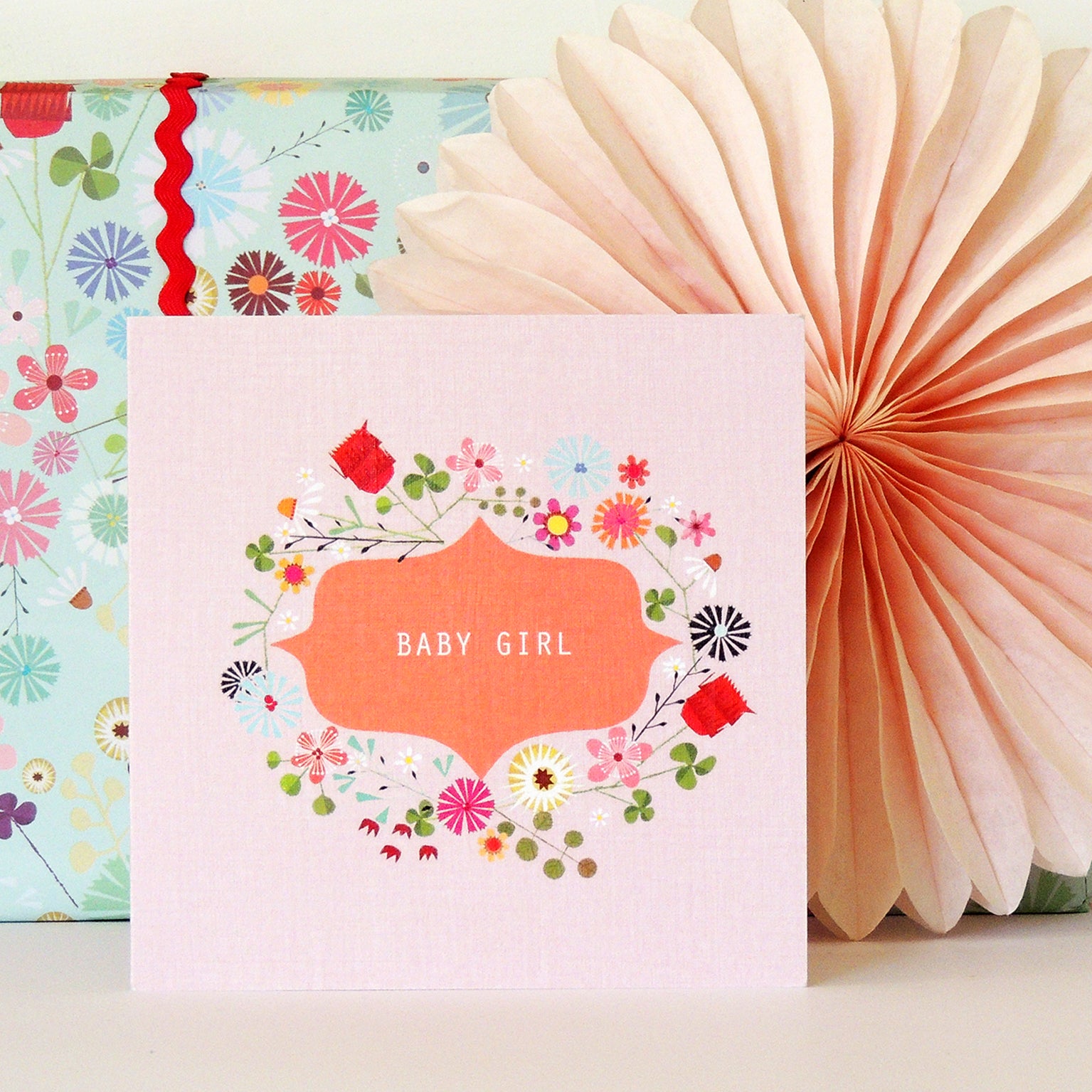 FL17 floral baby girl card