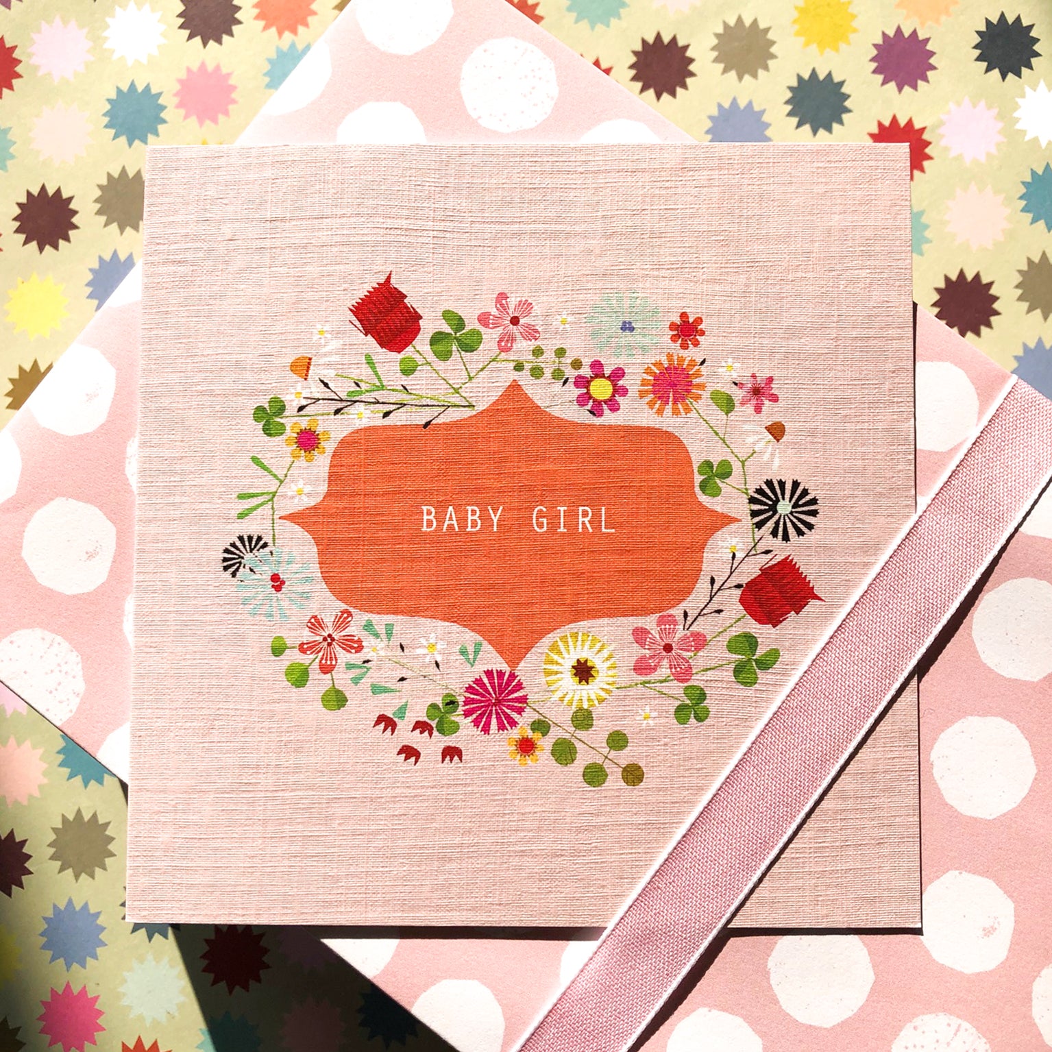 FL17 floral baby girl card