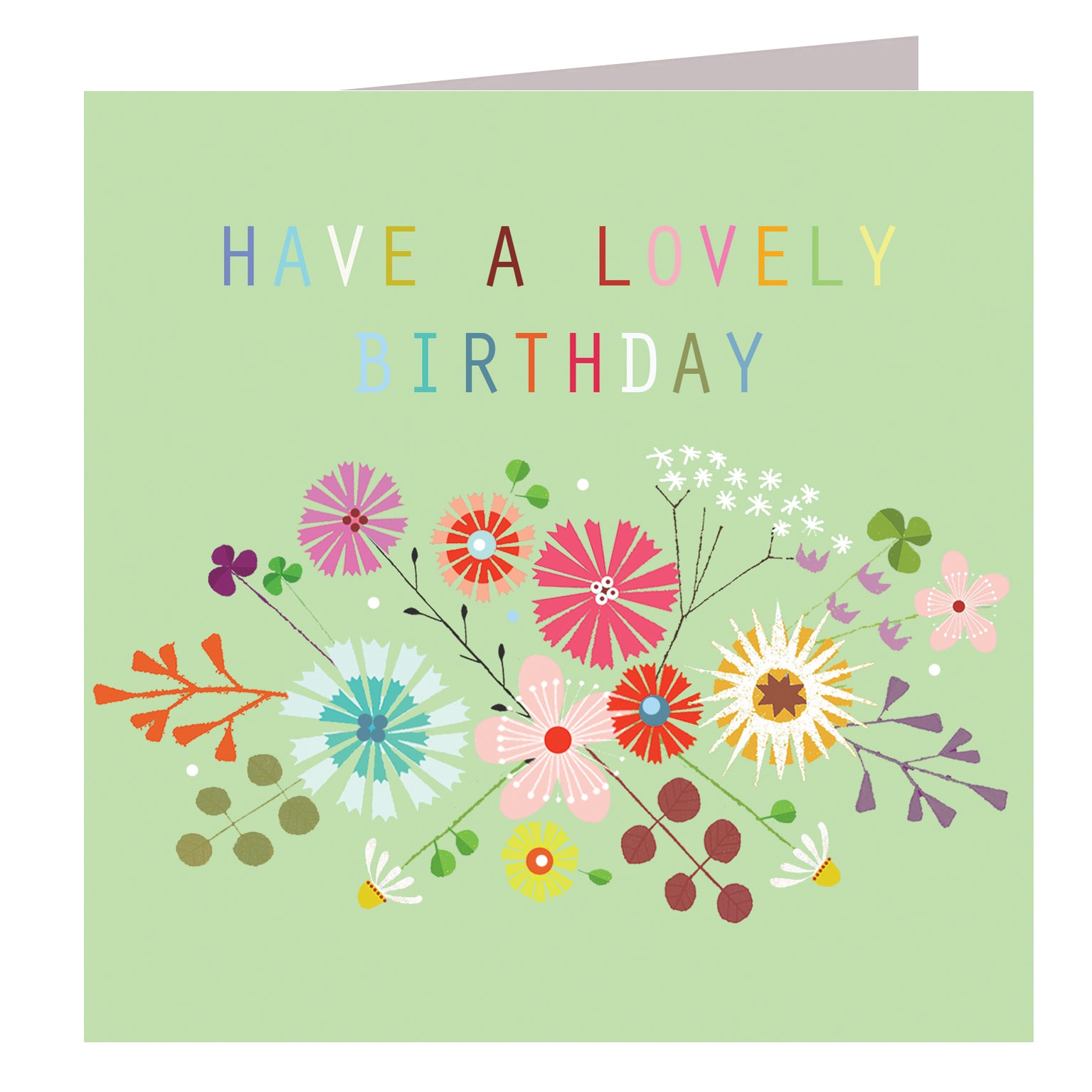 FL22 floral lovely birthday card