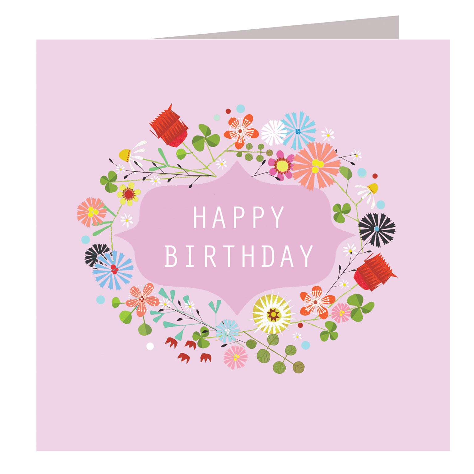 FL24 floral happy birthday card