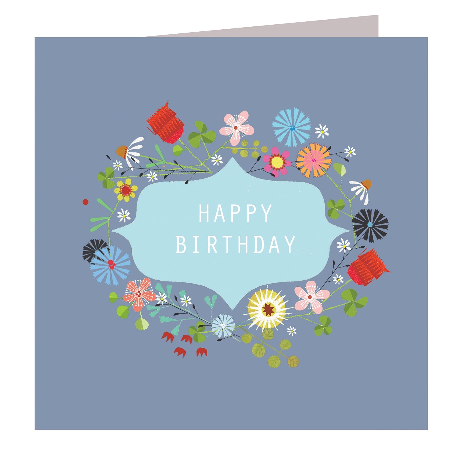 FL25 floral happy birthday card