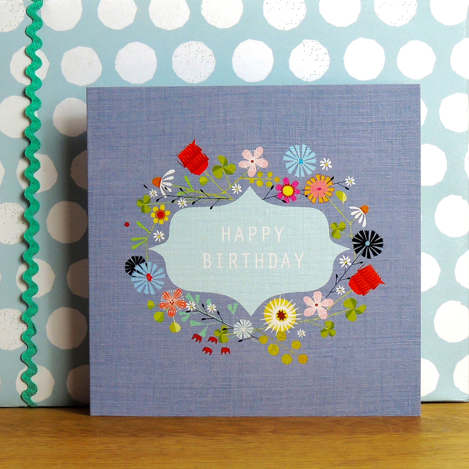 FL25 floral happy birthday card