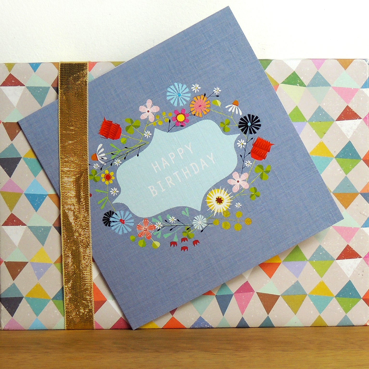 FL25 floral happy birthday card