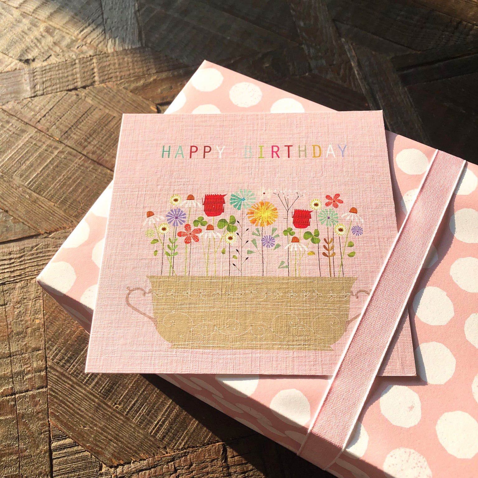 FL26 floral happy birthday card