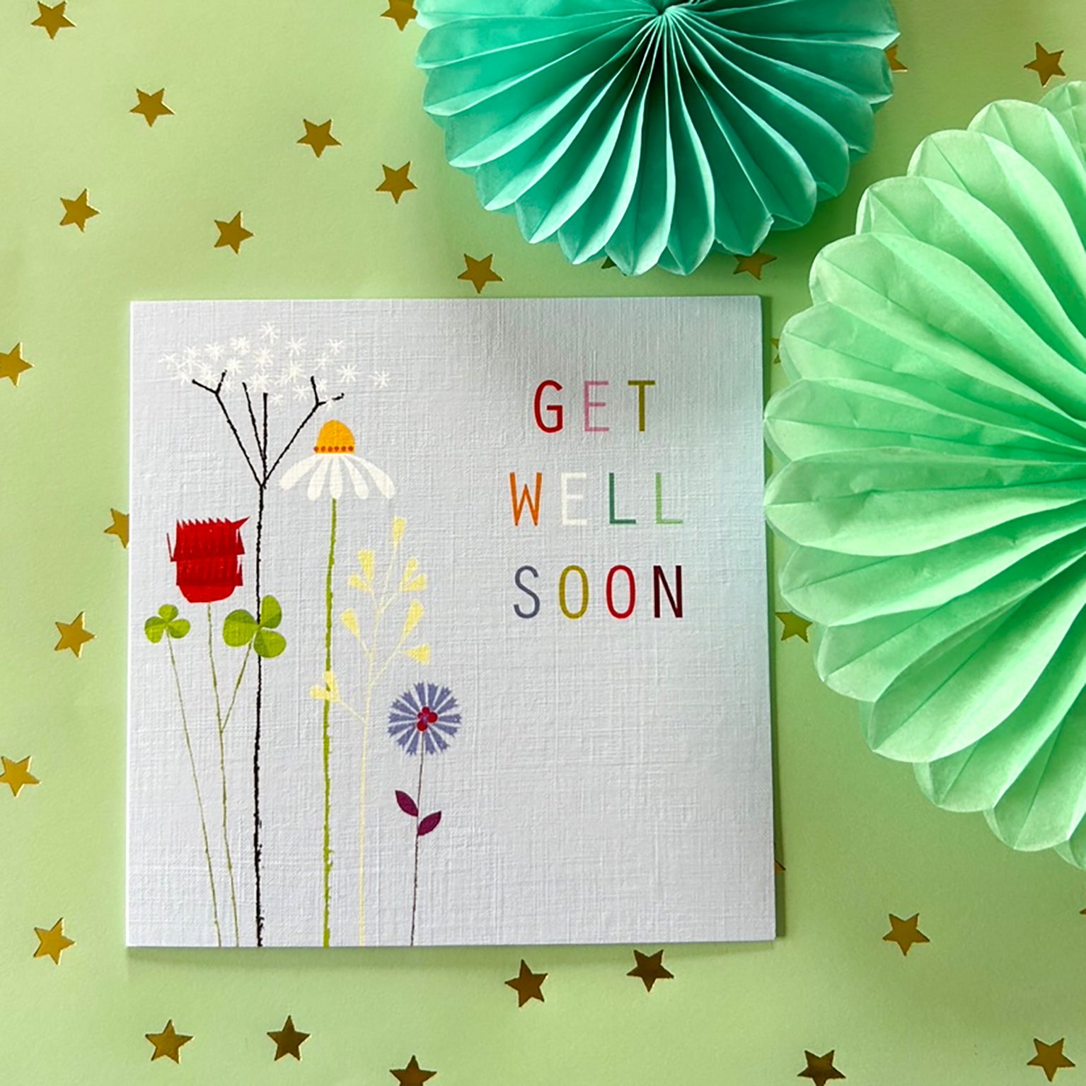 FL31 floral get well soon card