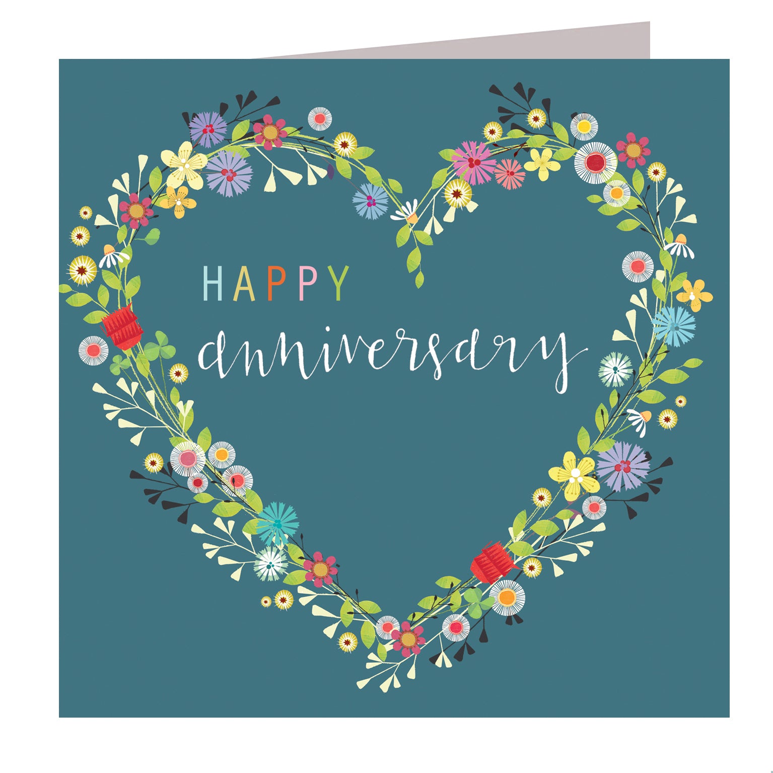 FL33 floral anniversary greetings card