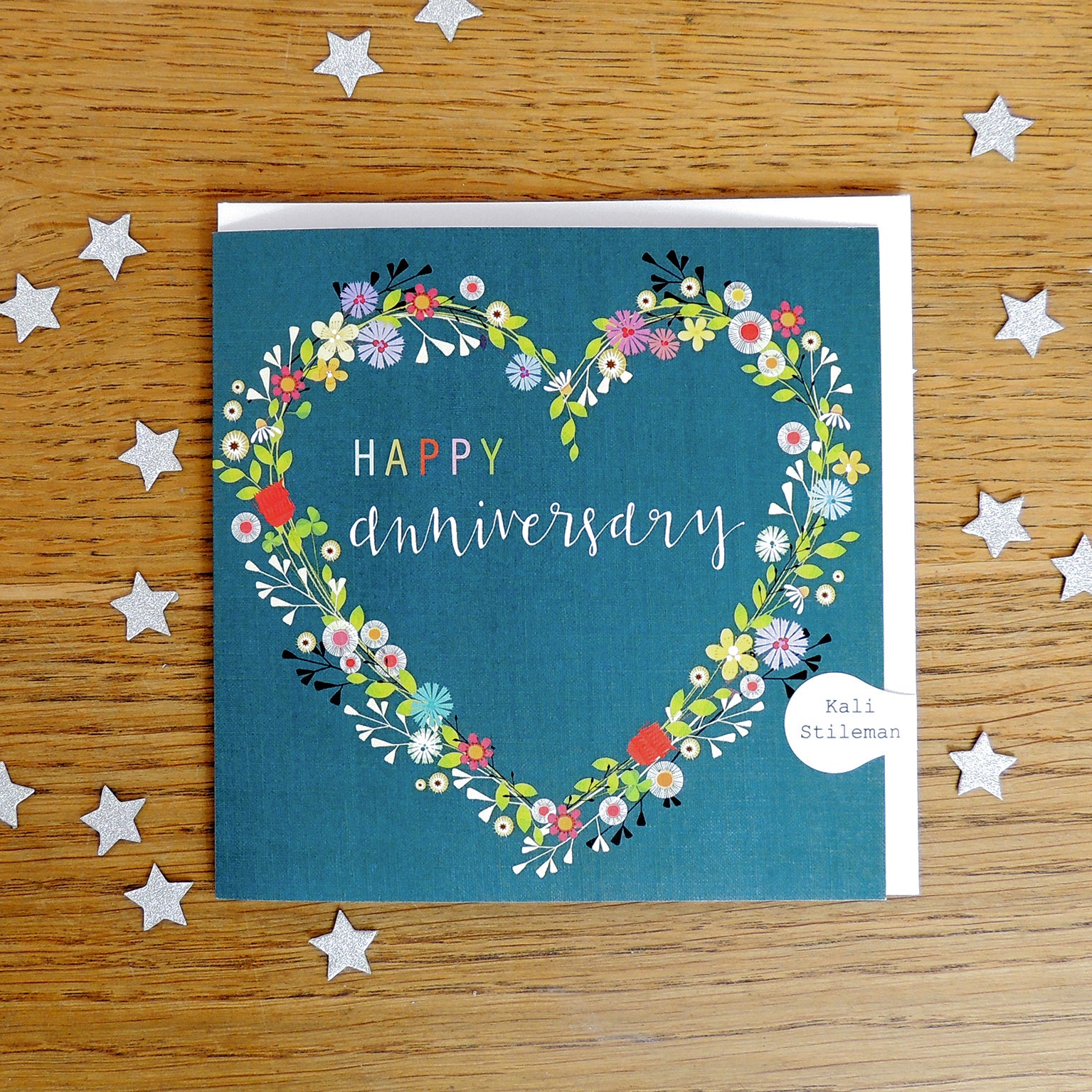 FL33 floral anniversary greetings card