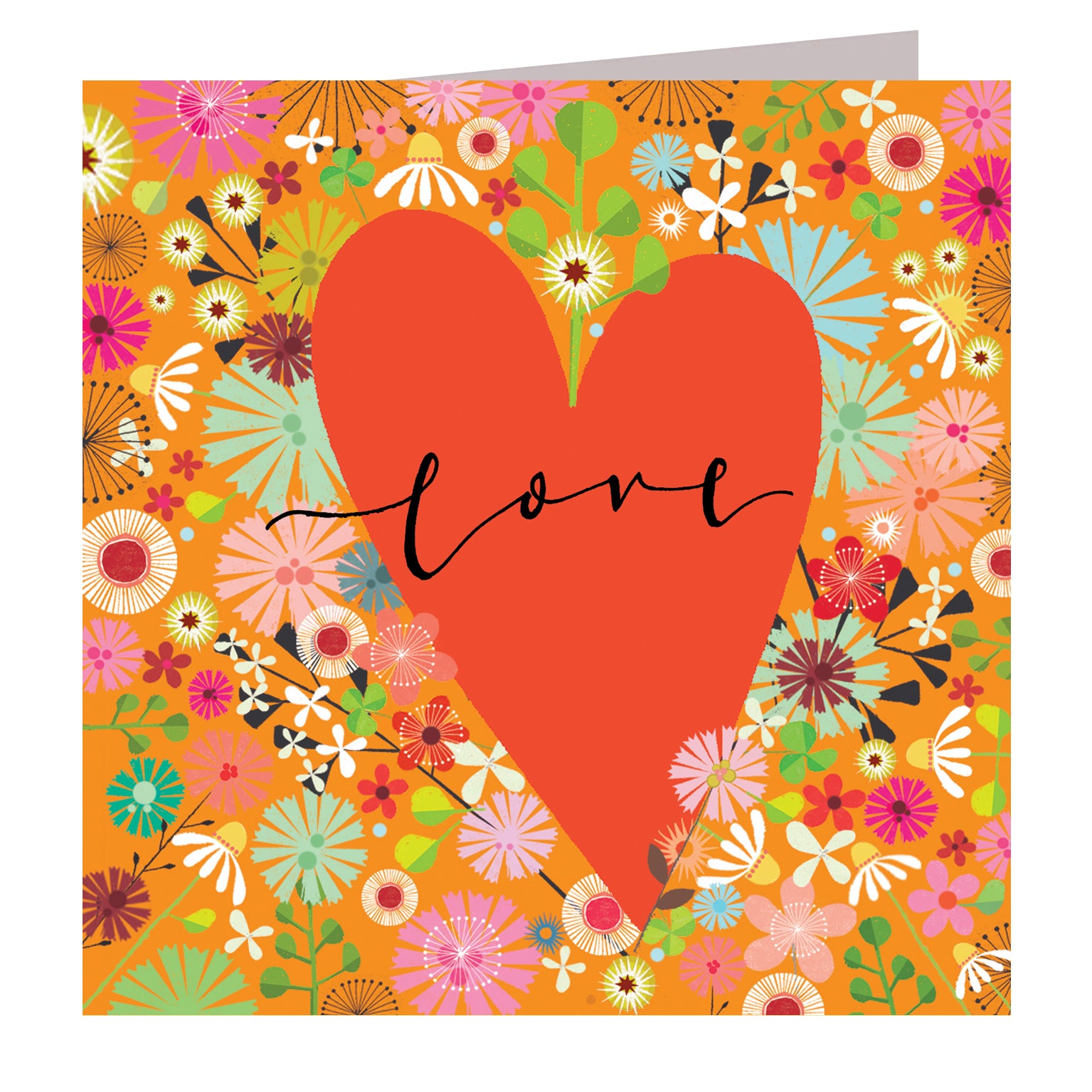 FL41 floral love greetings card