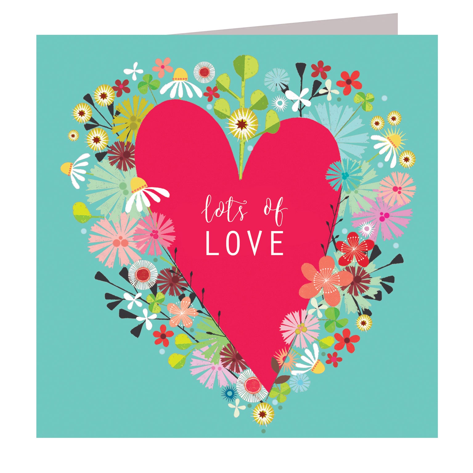 FL42 floral lots of love card