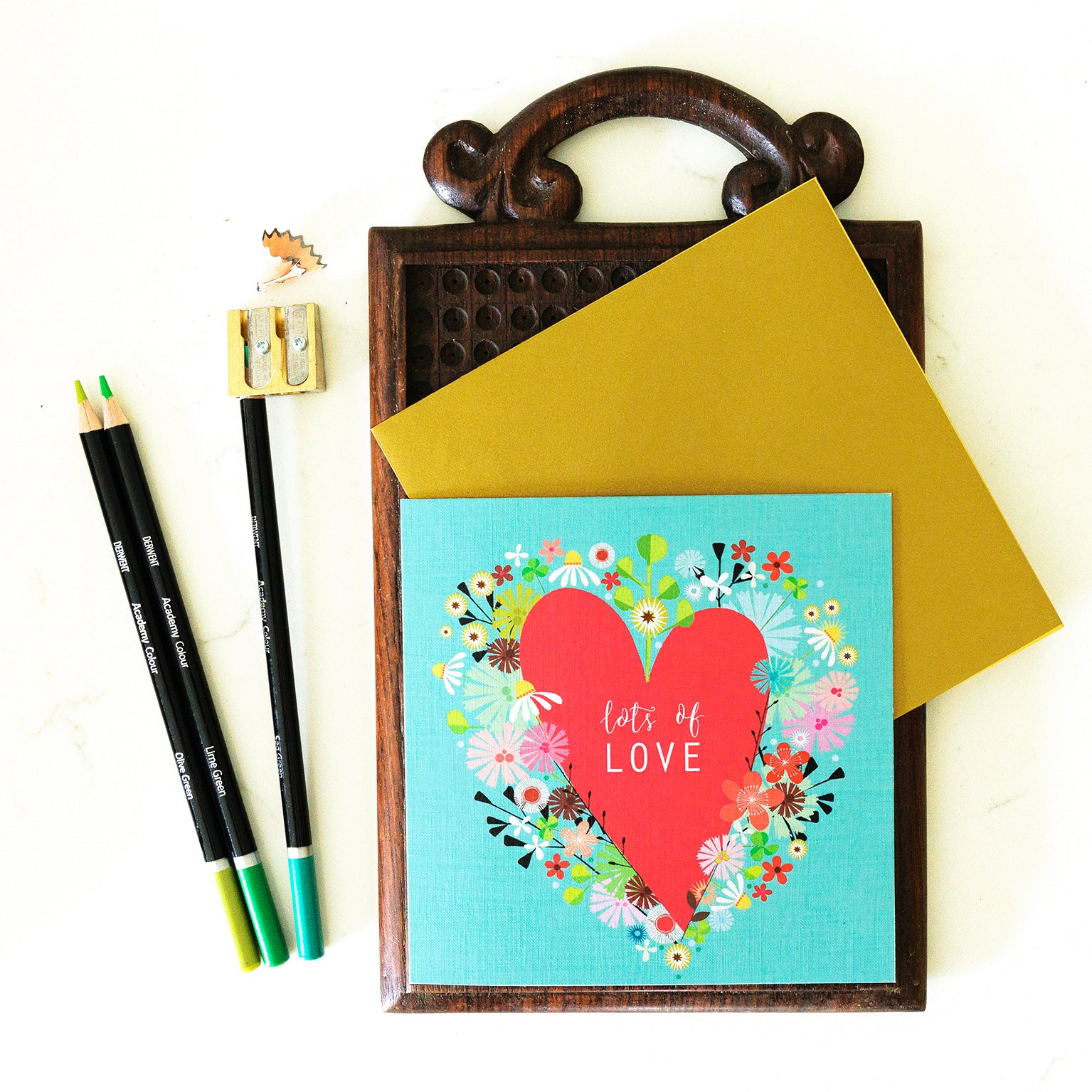 FL42 floral lots of love card