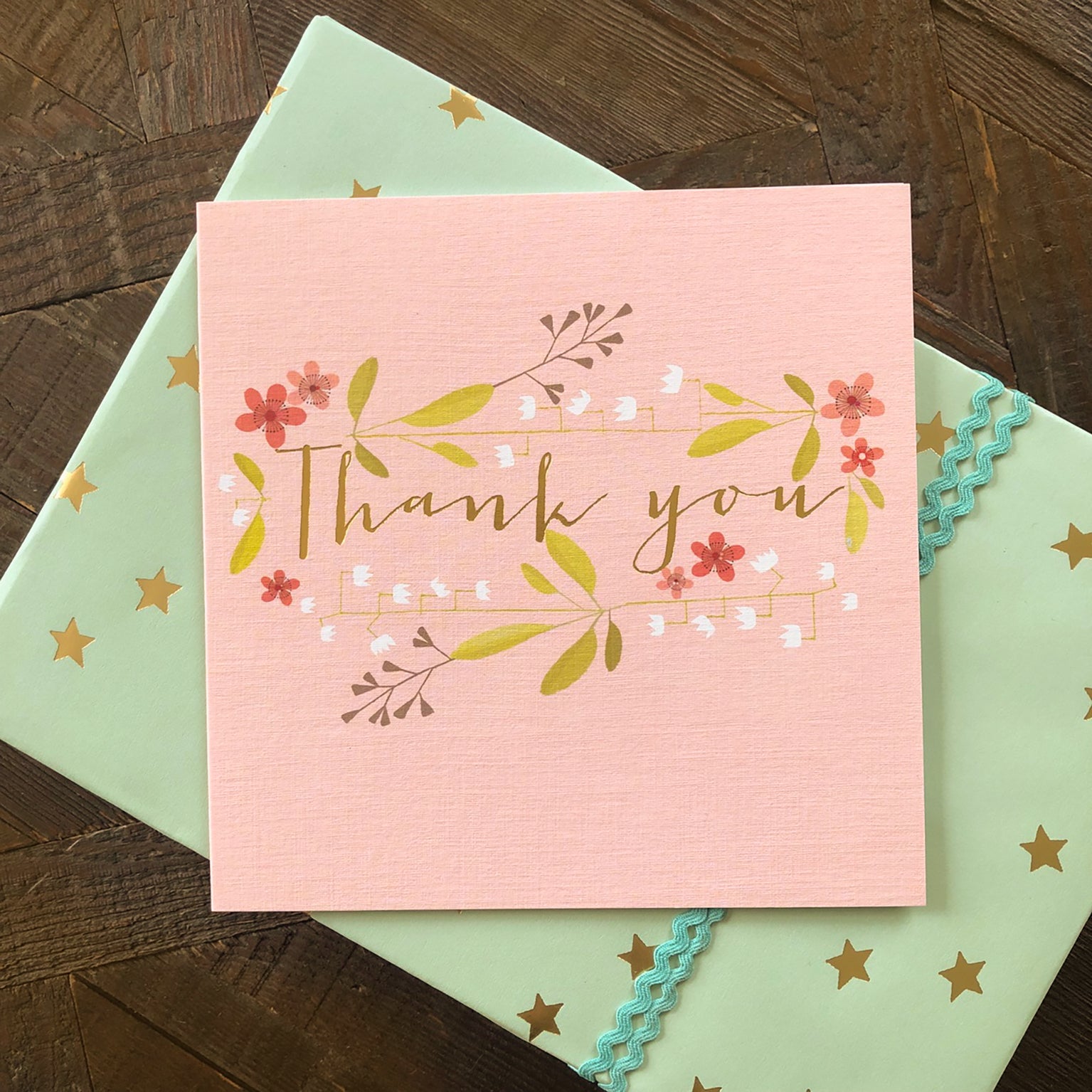 FL51 gold foiled thank you card