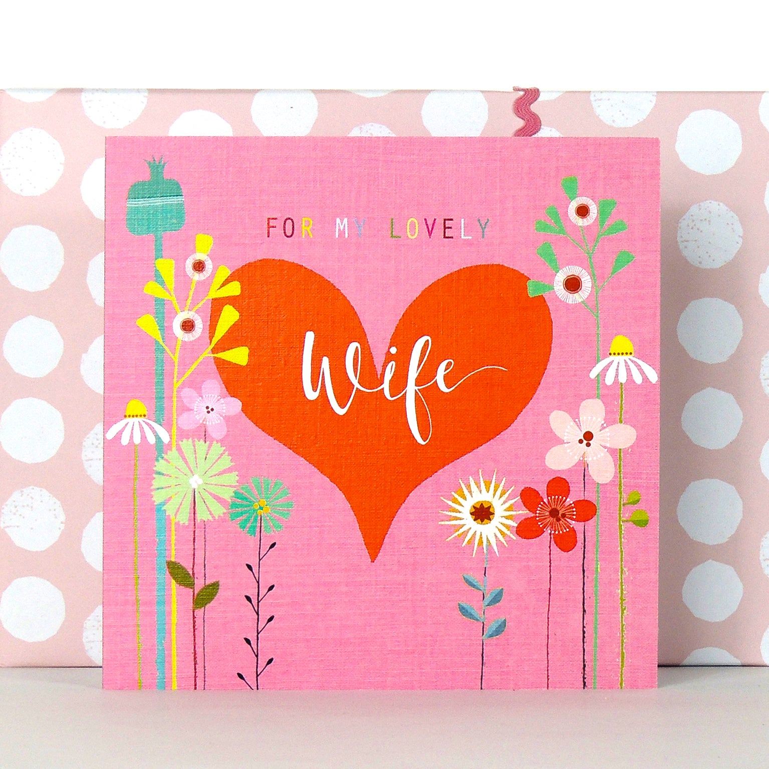 FLG08 lovely wife greetings card