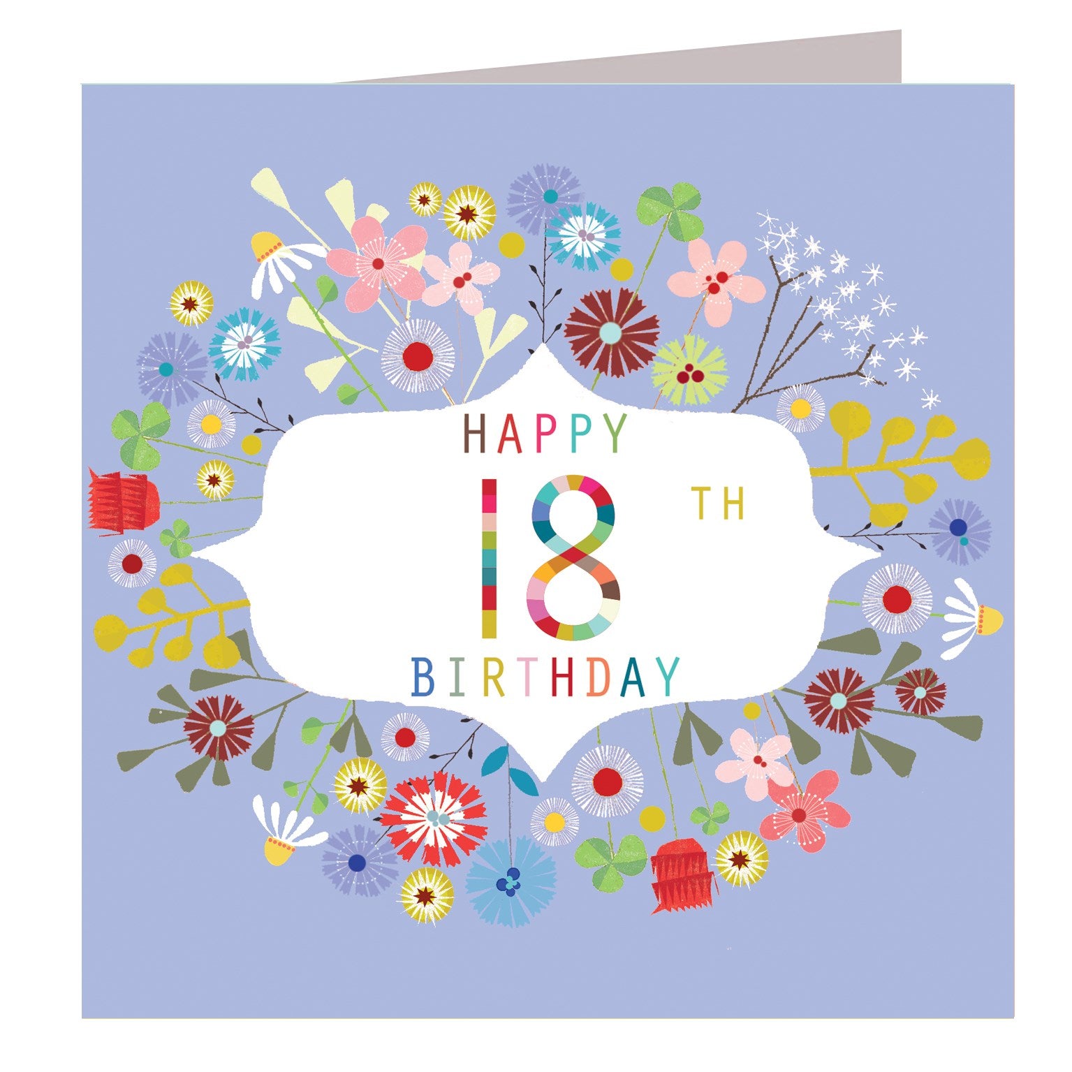 FLN18 floral 18th birthday card