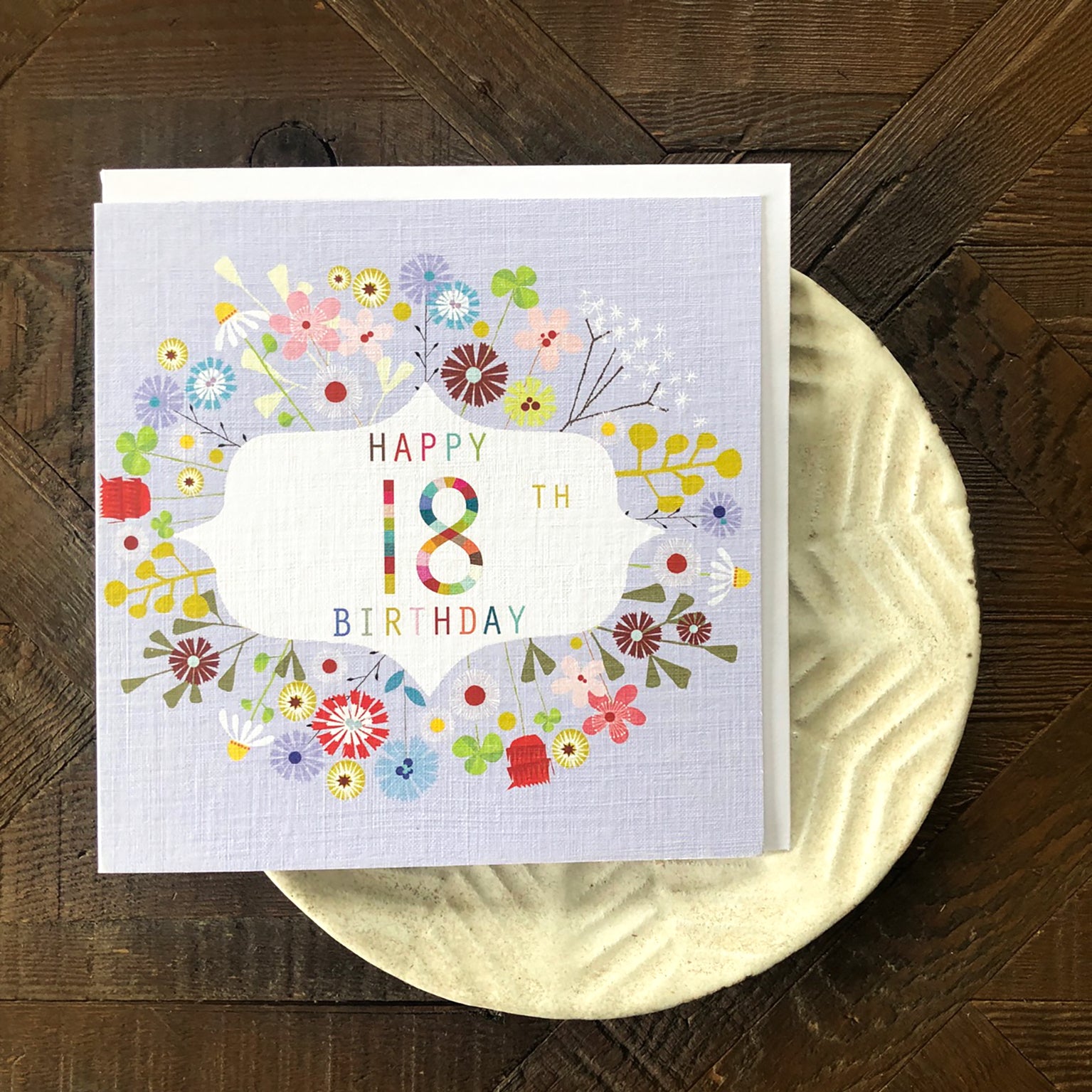 FLN18 floral 18th birthday card