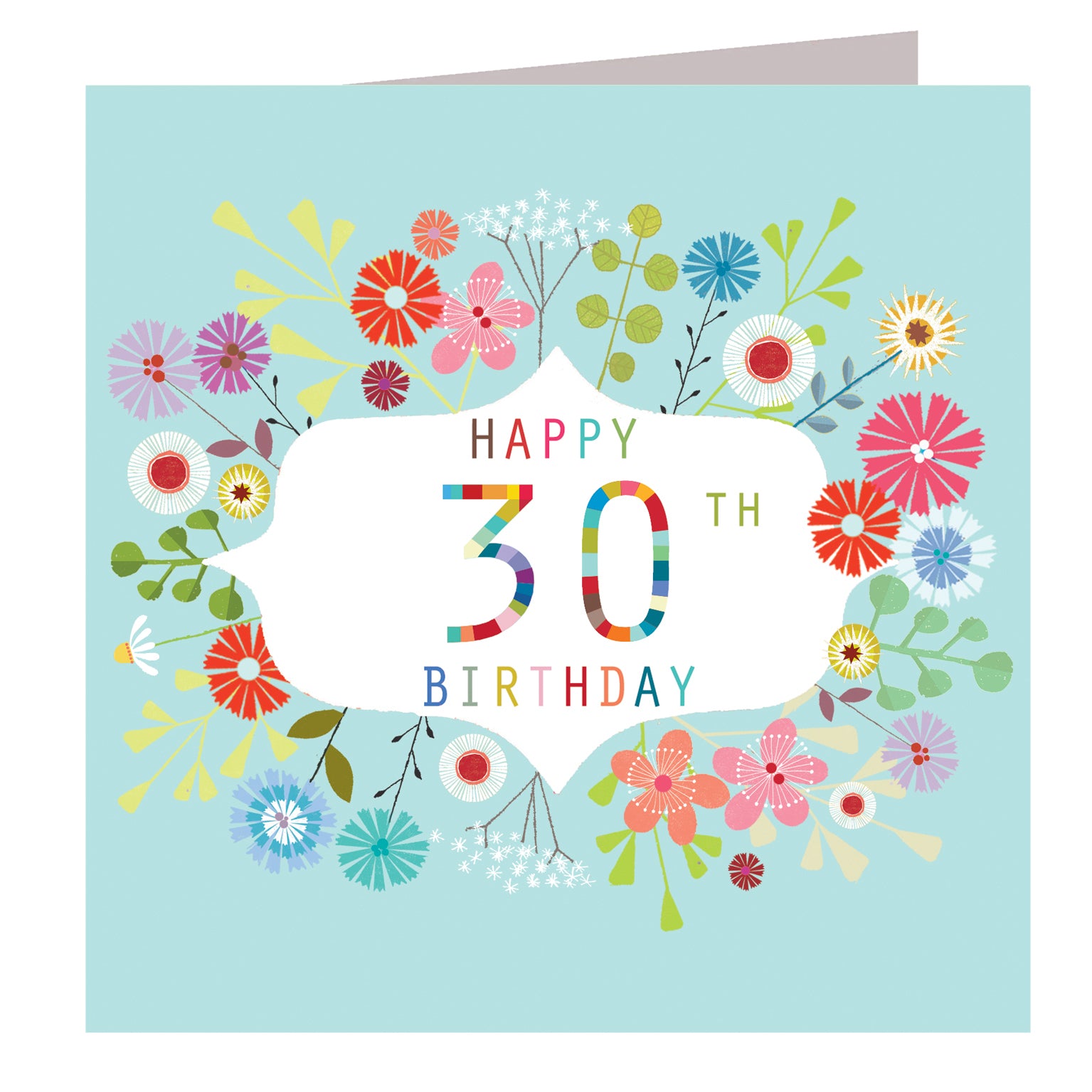 FLN30 floral 30th birthday card