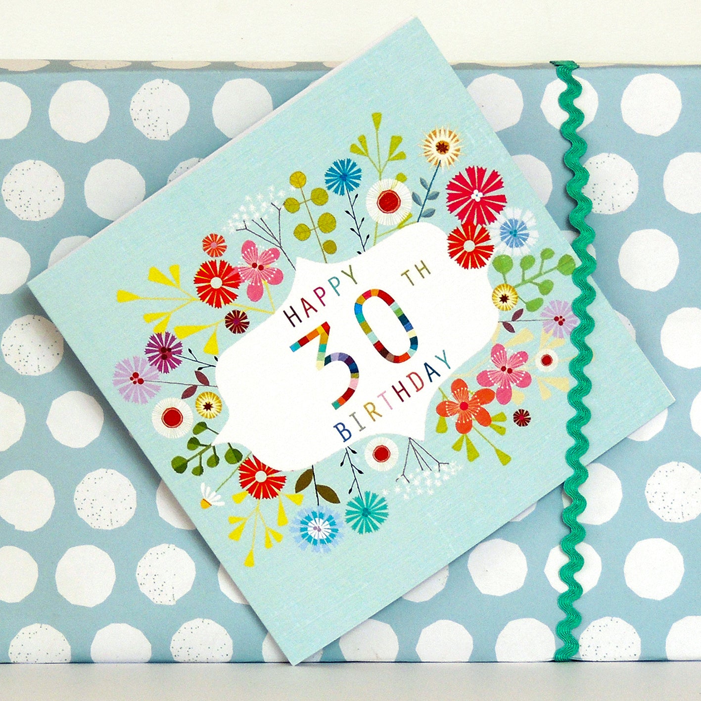 FLN30 floral 30th birthday card