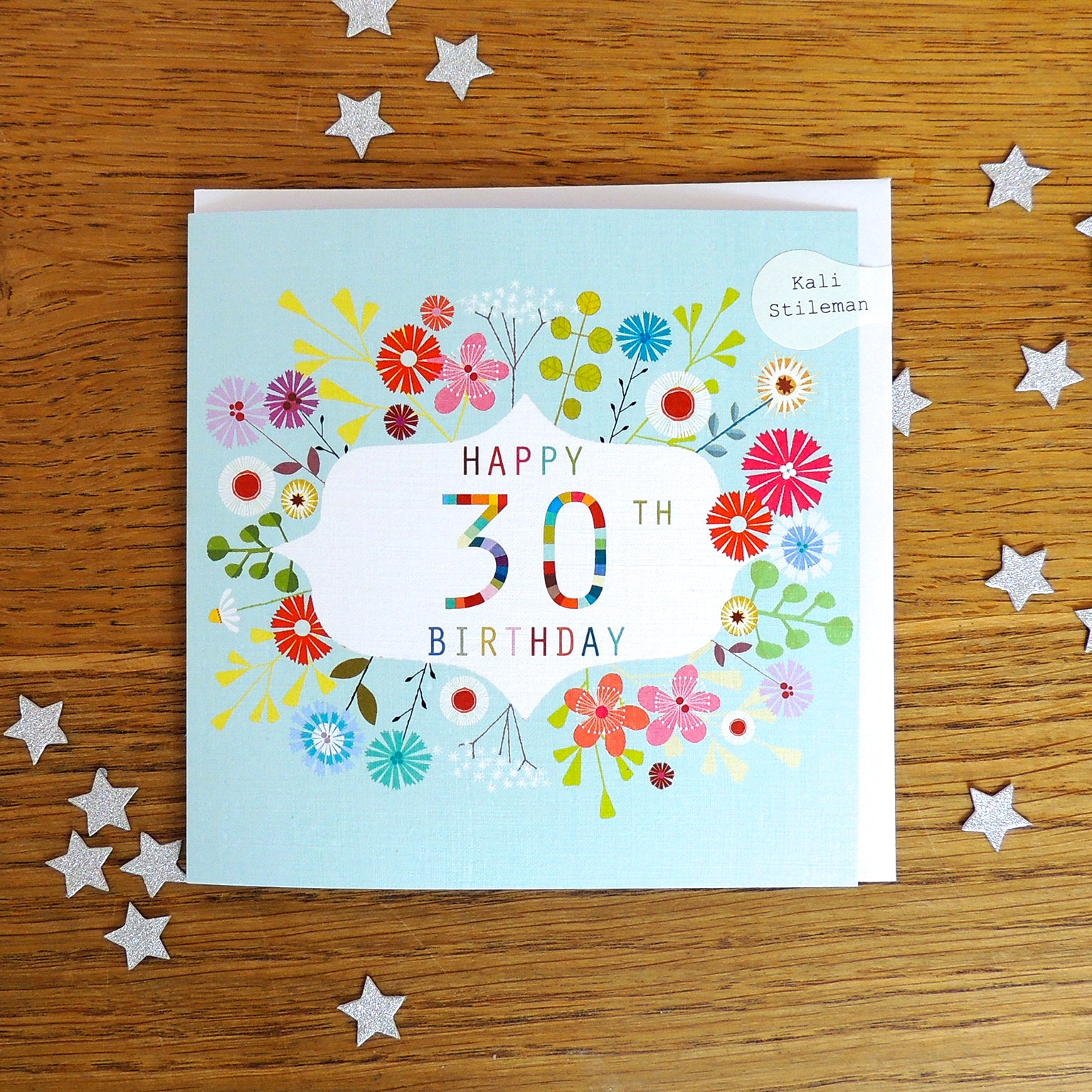 FLN30 floral 30th birthday card