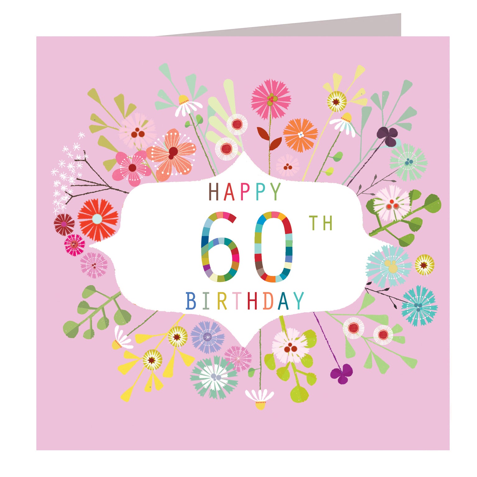 FLN60 floral 60th birthday card