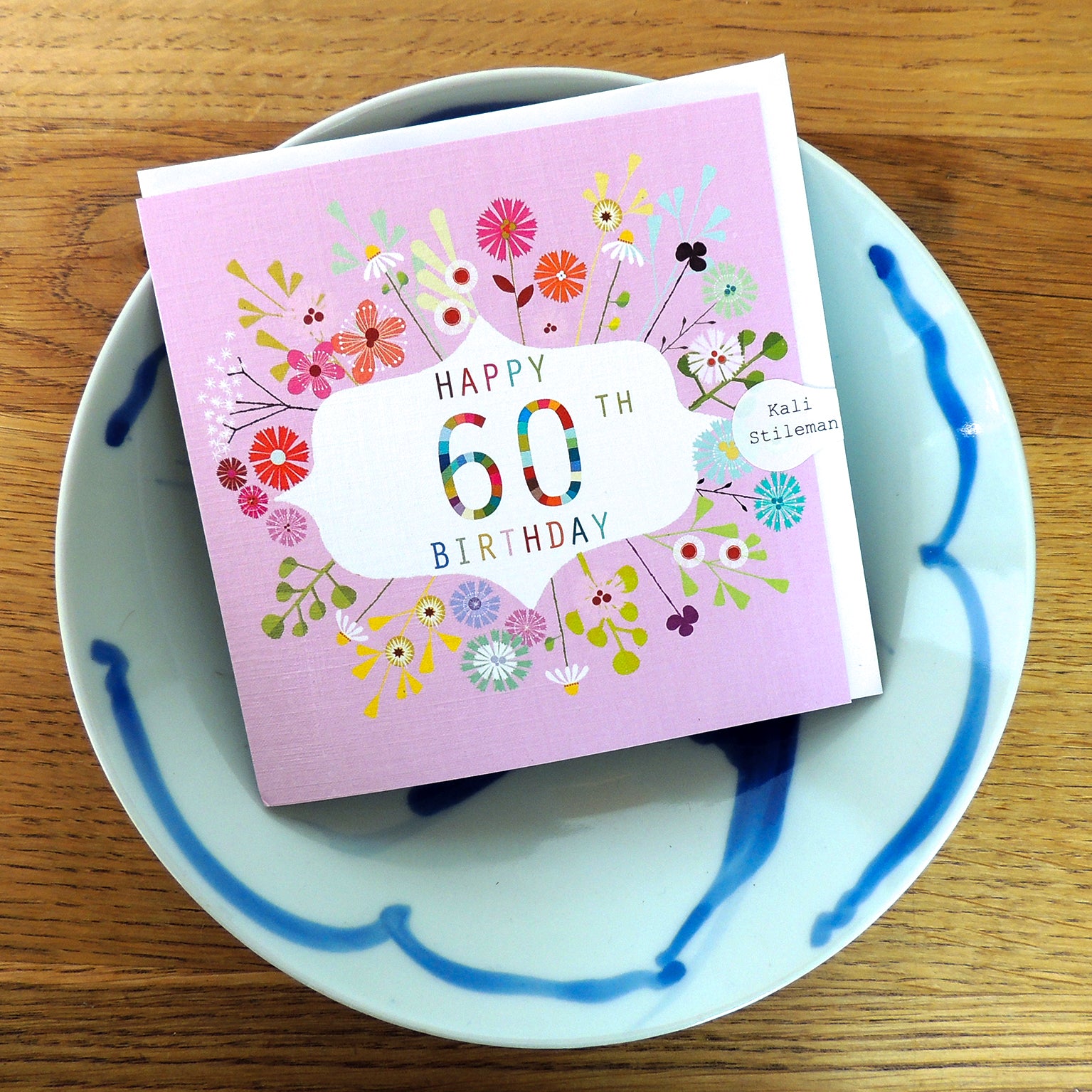 FLN60 floral 60th birthday card