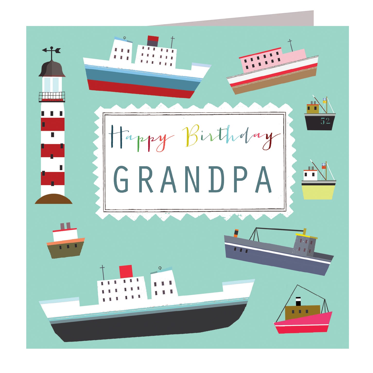 FM01 grandpa birthday boat card