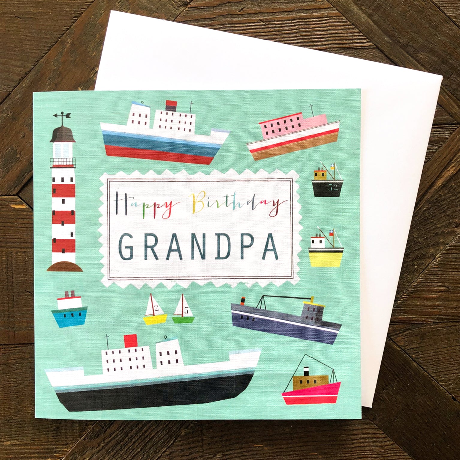 FM01 grandpa birthday boat card