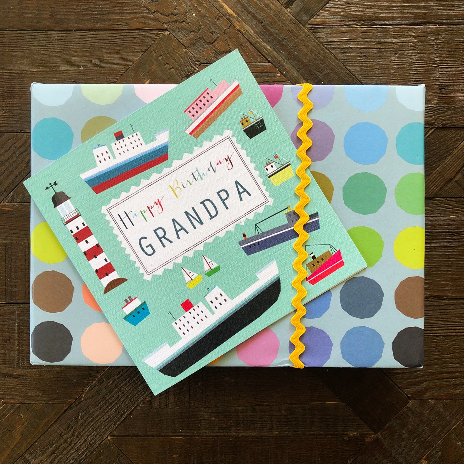 FM01 grandpa birthday boat card