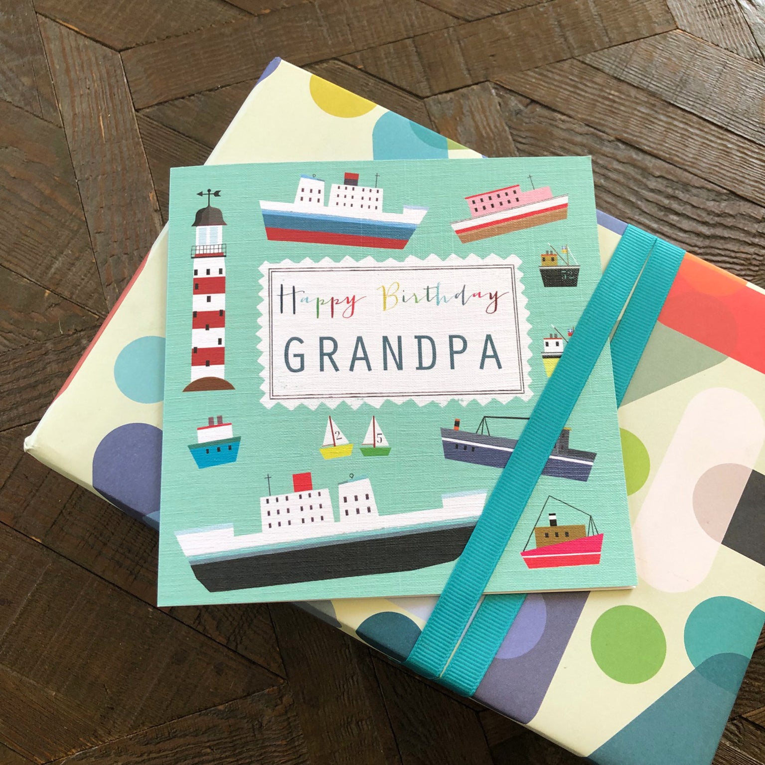 FM01 grandpa birthday boat card