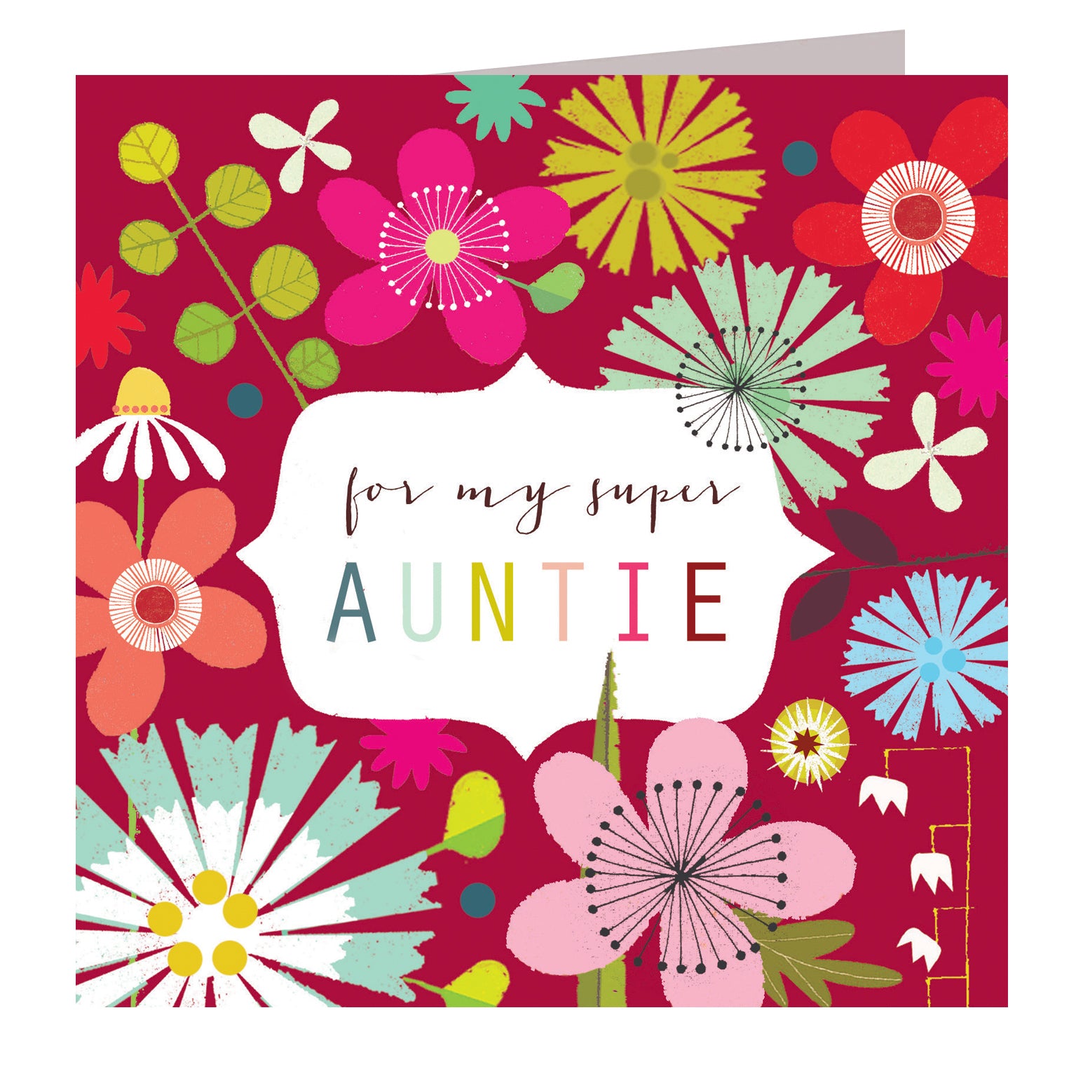 FM06 super auntie greetings card