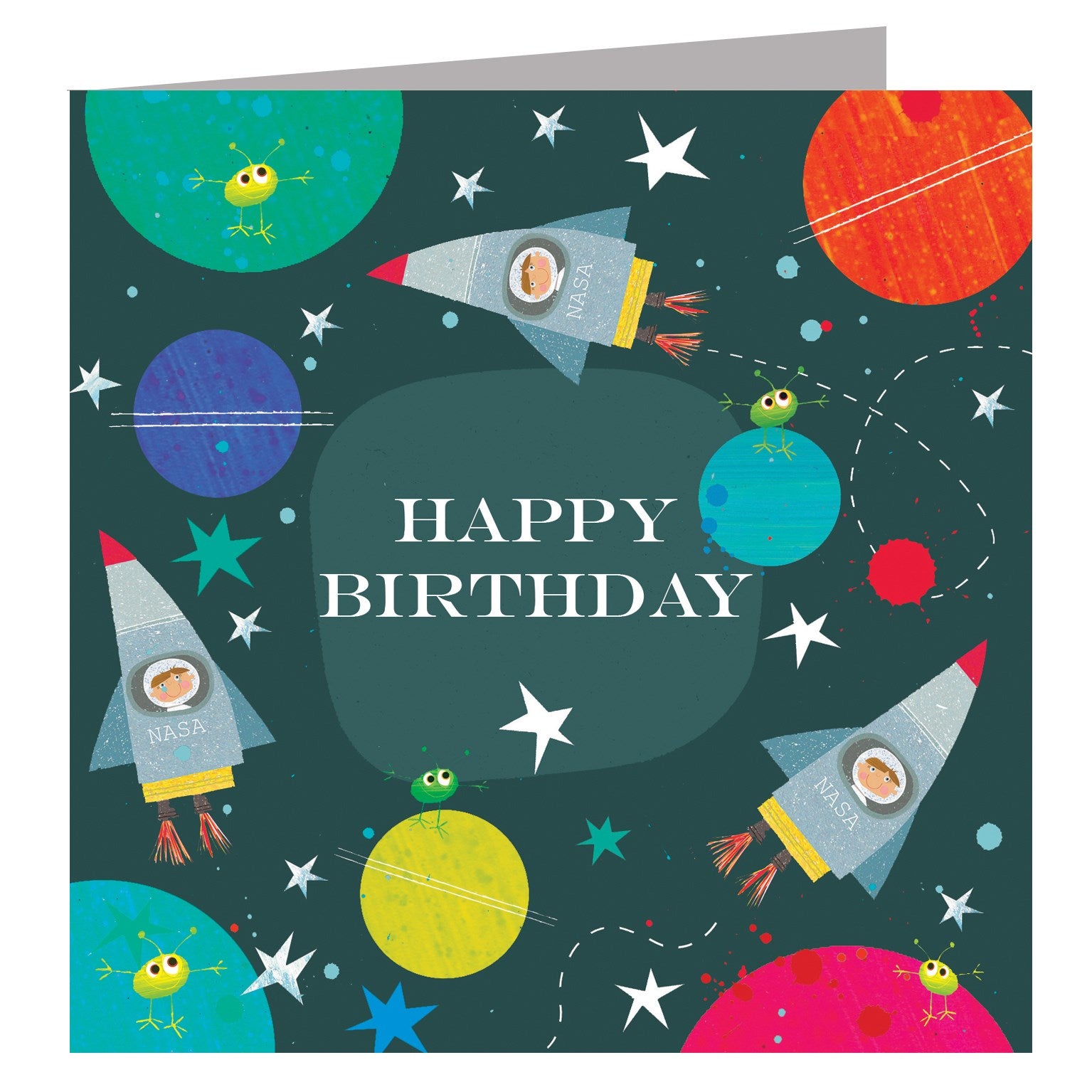 space happy birthday card