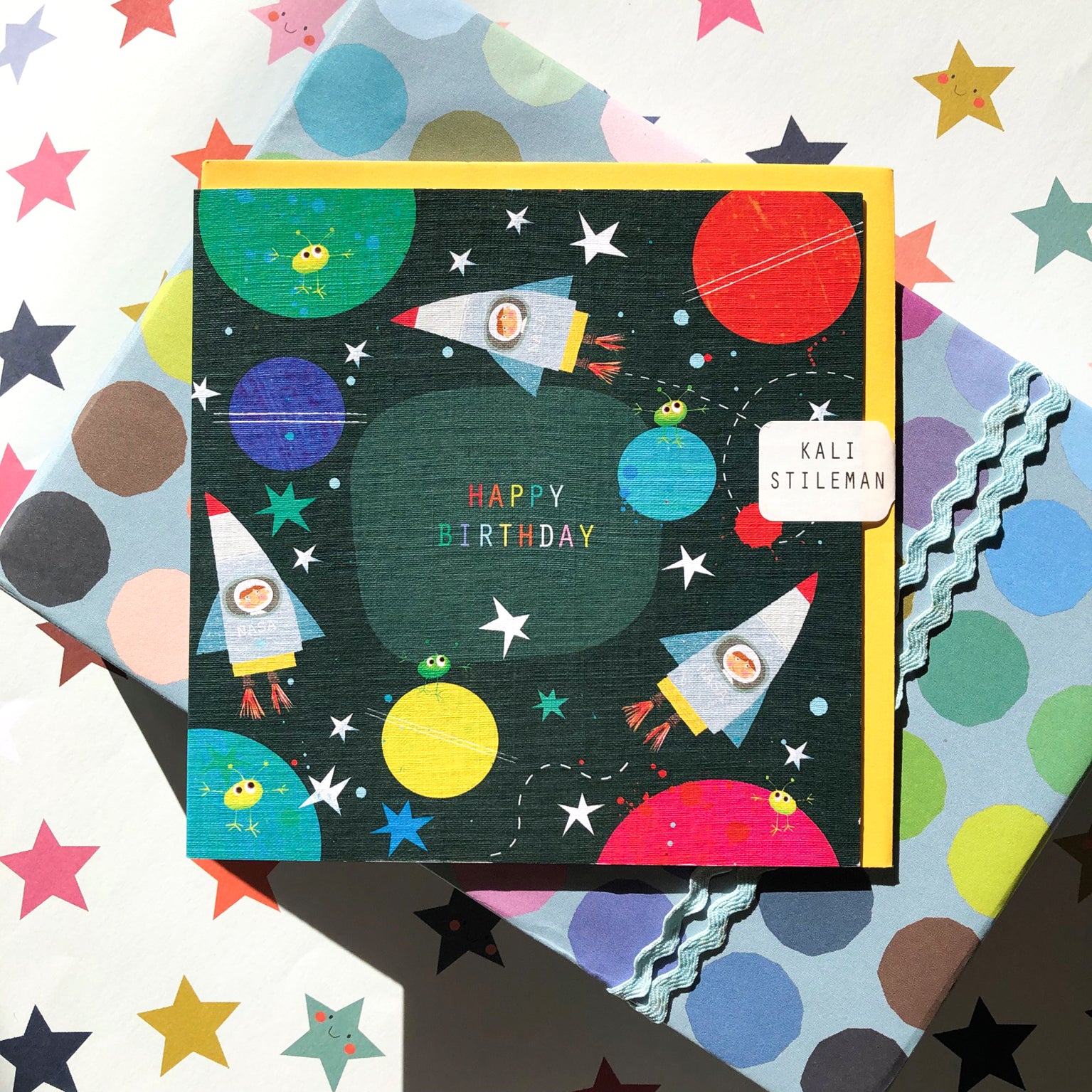 space happy birthday card