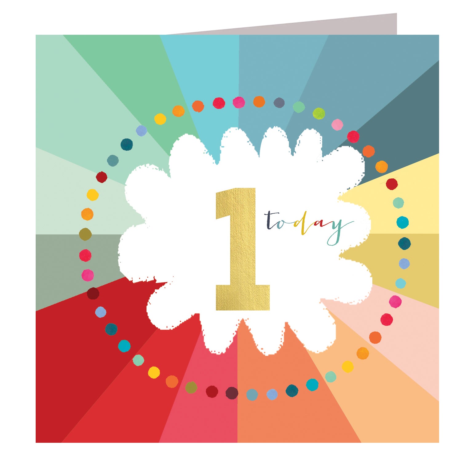 GC01 colourful cloud 1st birthday card