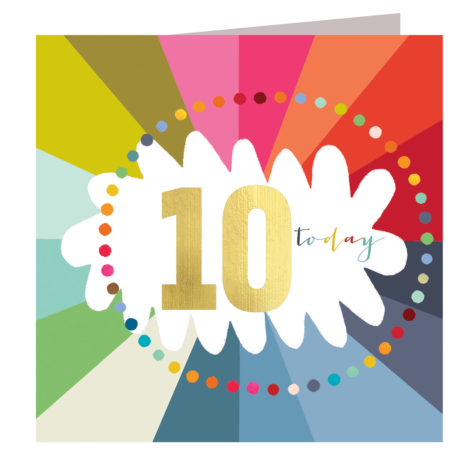 GC10 colourful cloud 10th birthday card