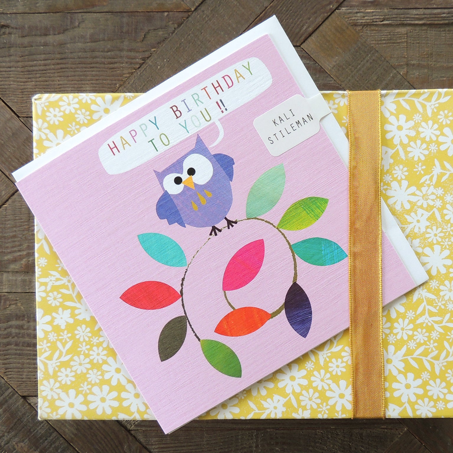 GL24 owl happy birthday card