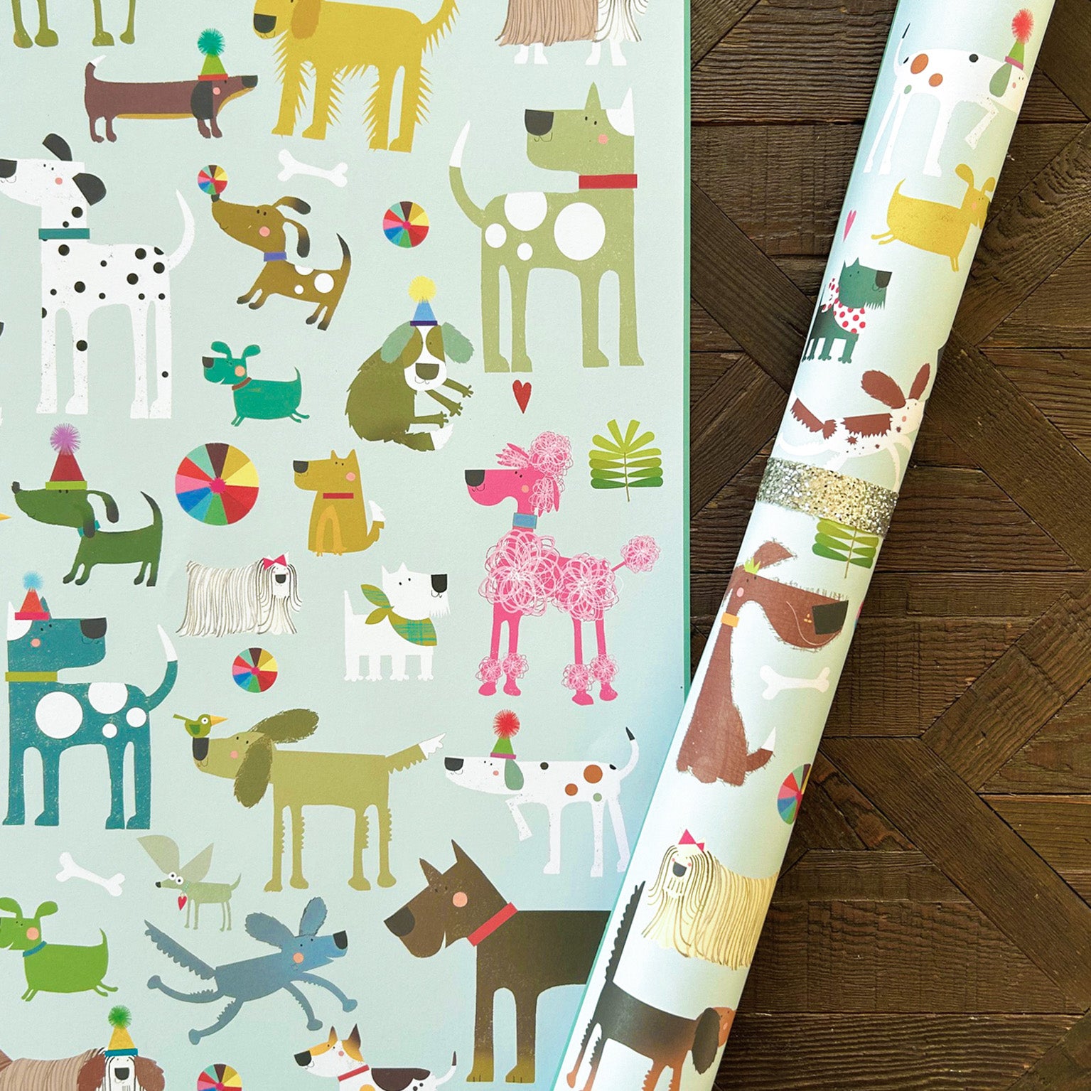 WP129 dogs wrapping paper