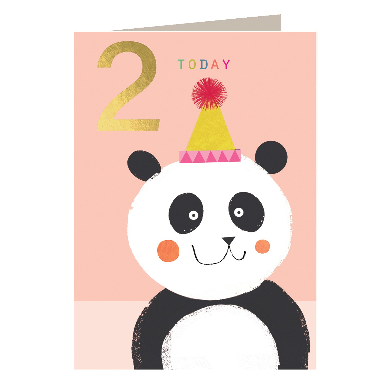 JES07 gold foiled panda 2nd birthday card