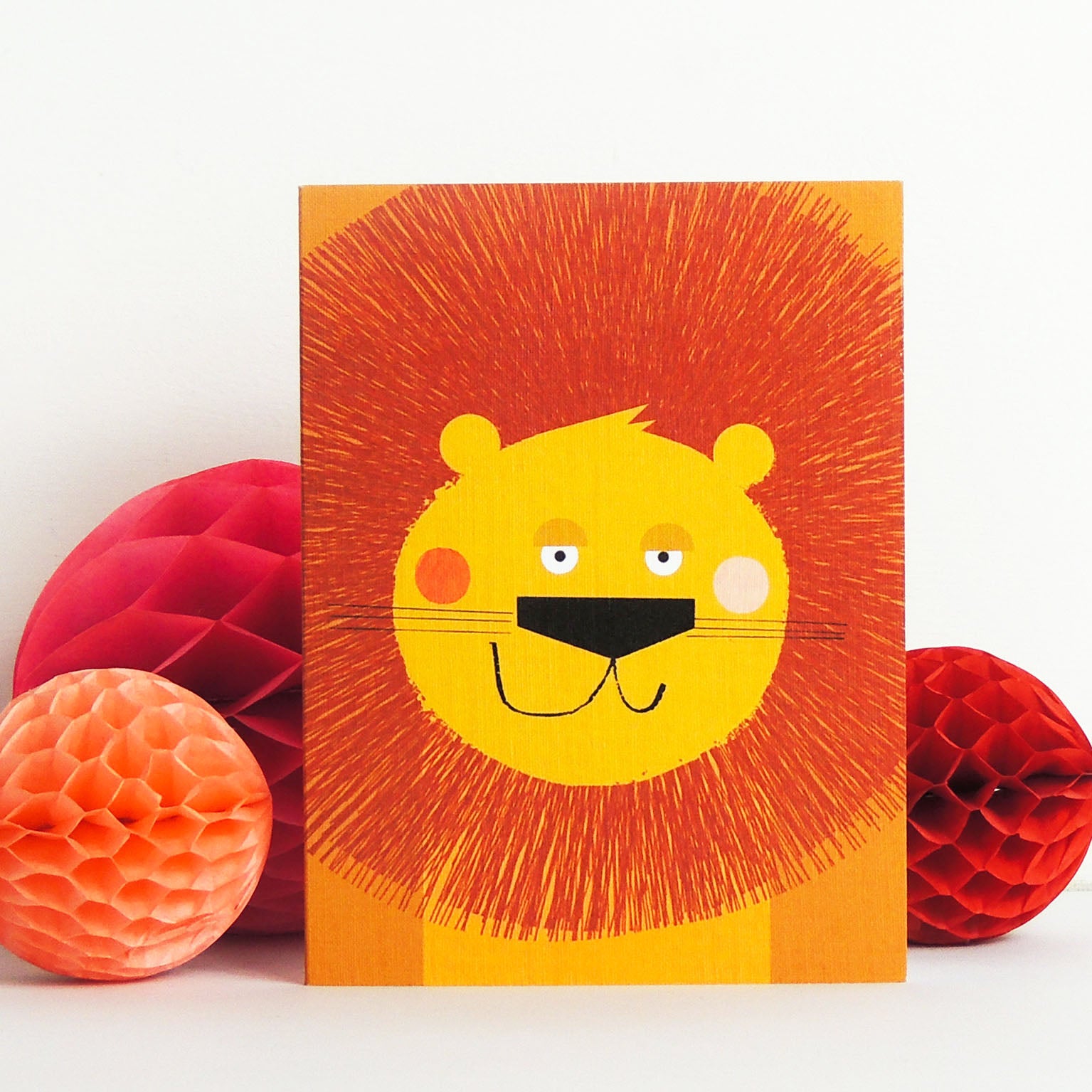 mini lion greetings card