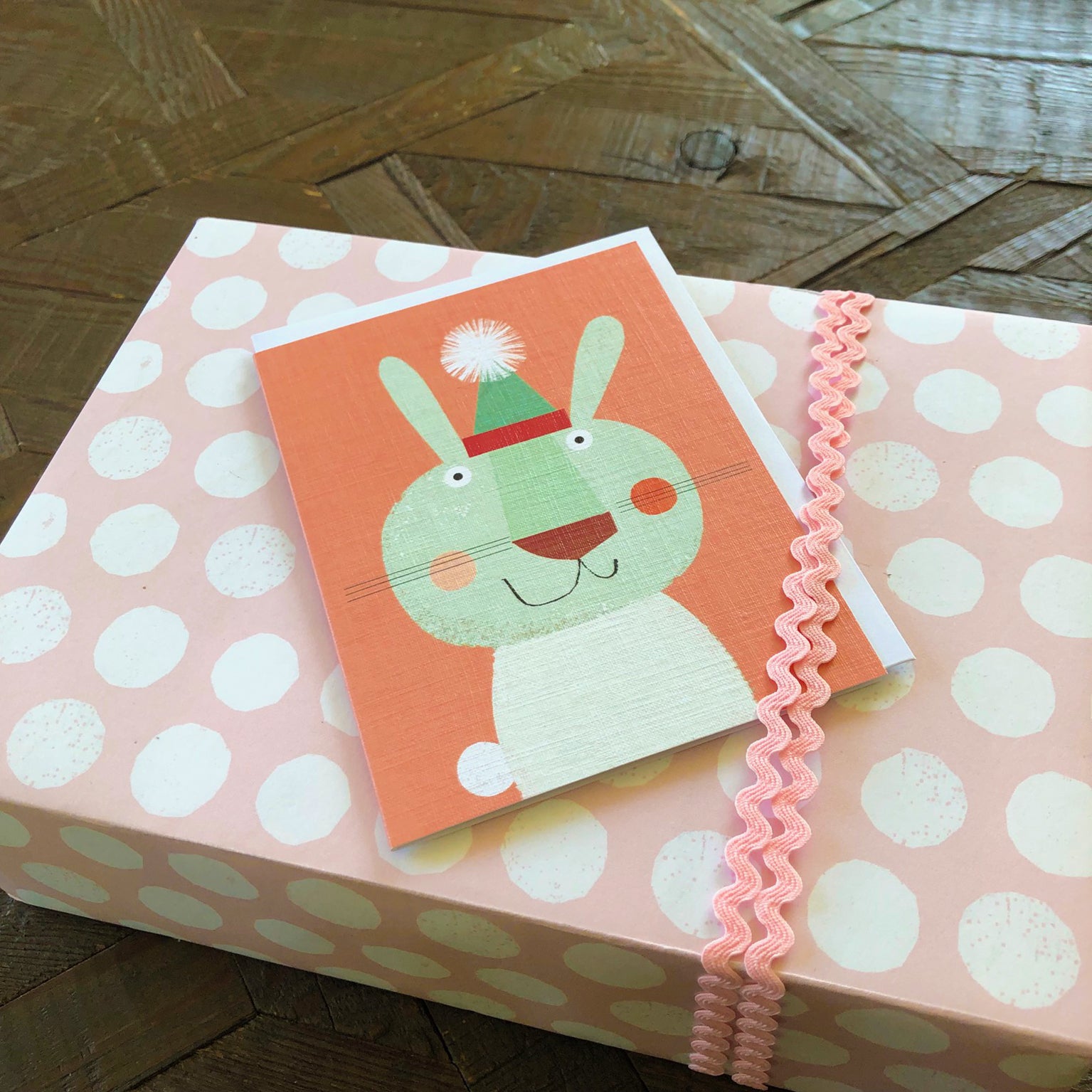 mini rabbit greetings card