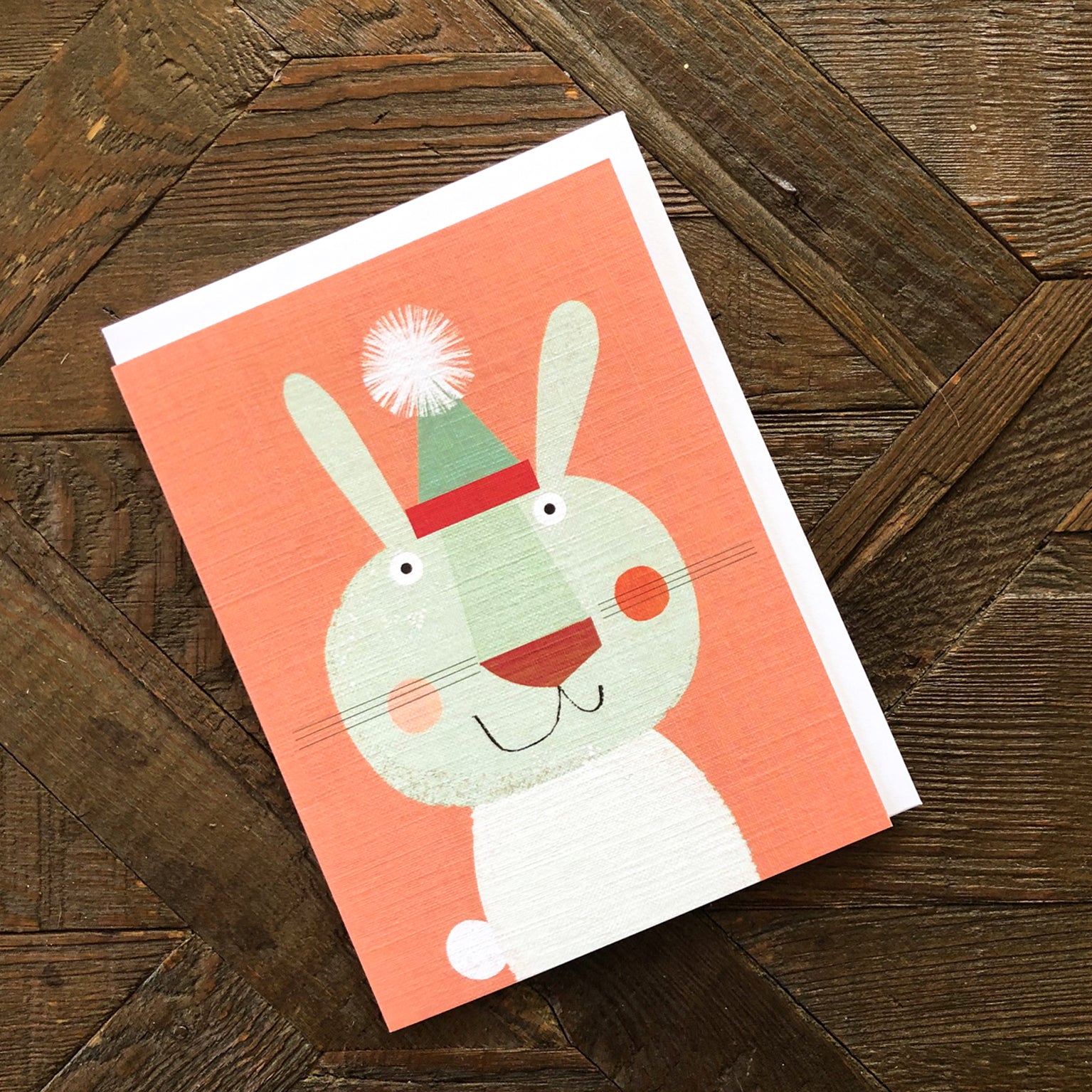 mini rabbit greetings card