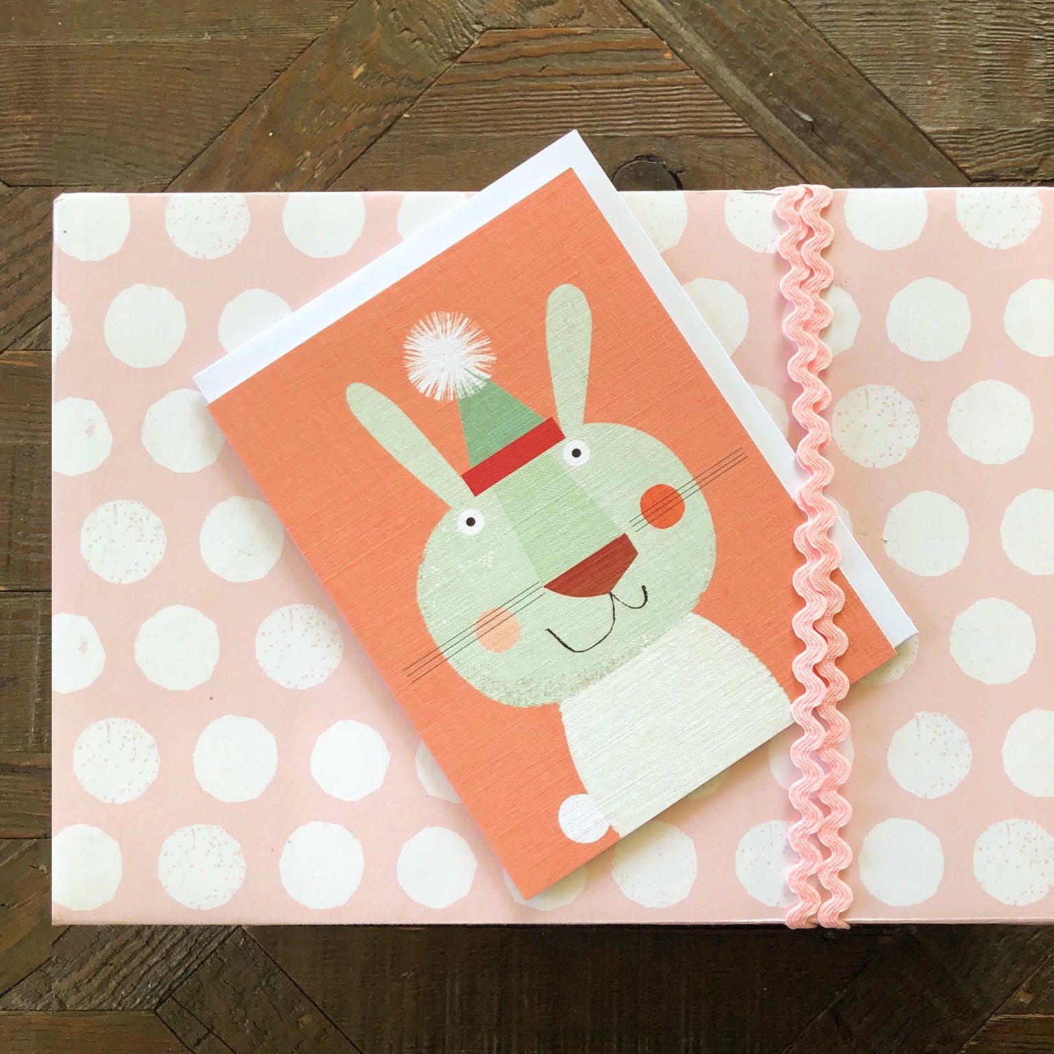 mini rabbit greetings card