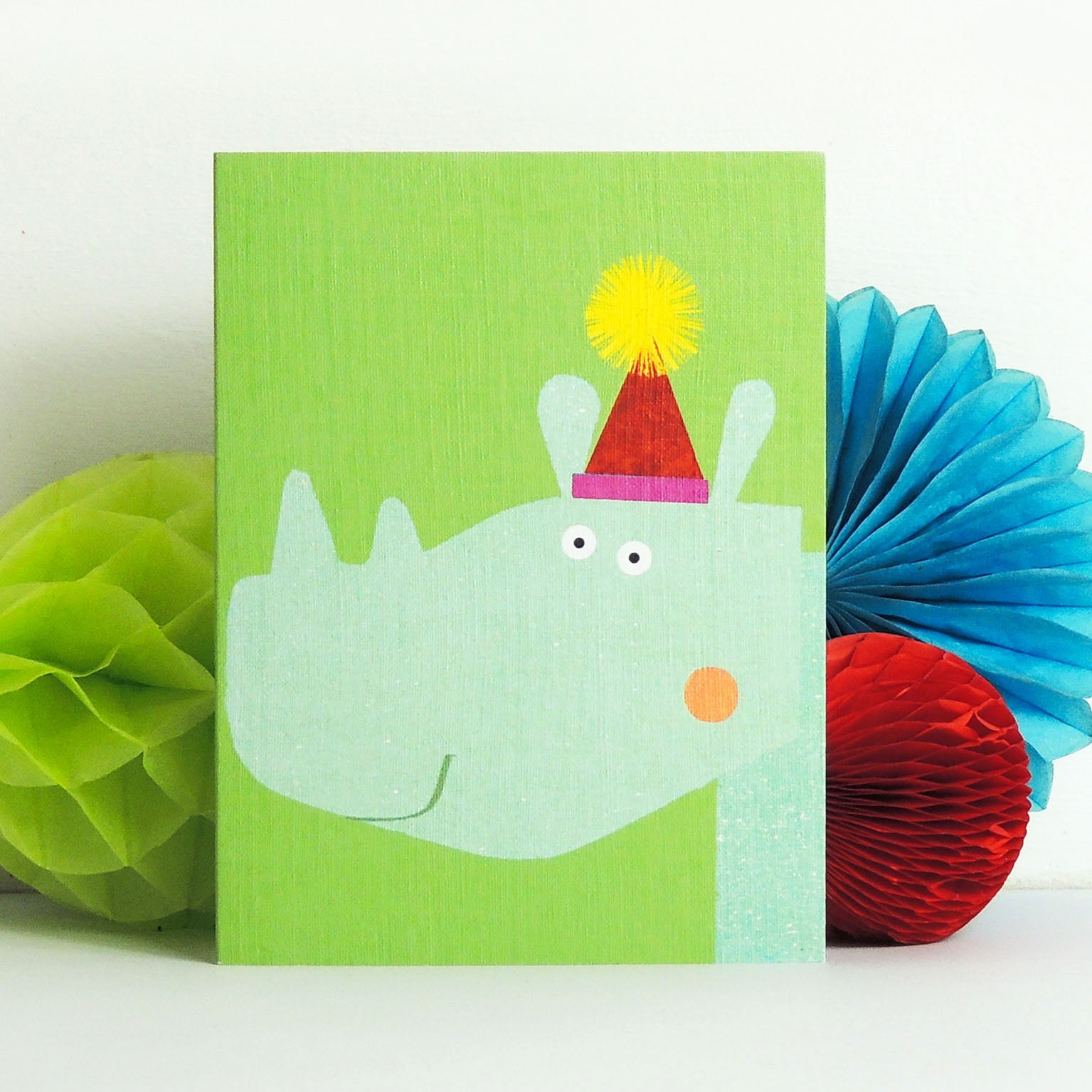 mini rhino greetings card