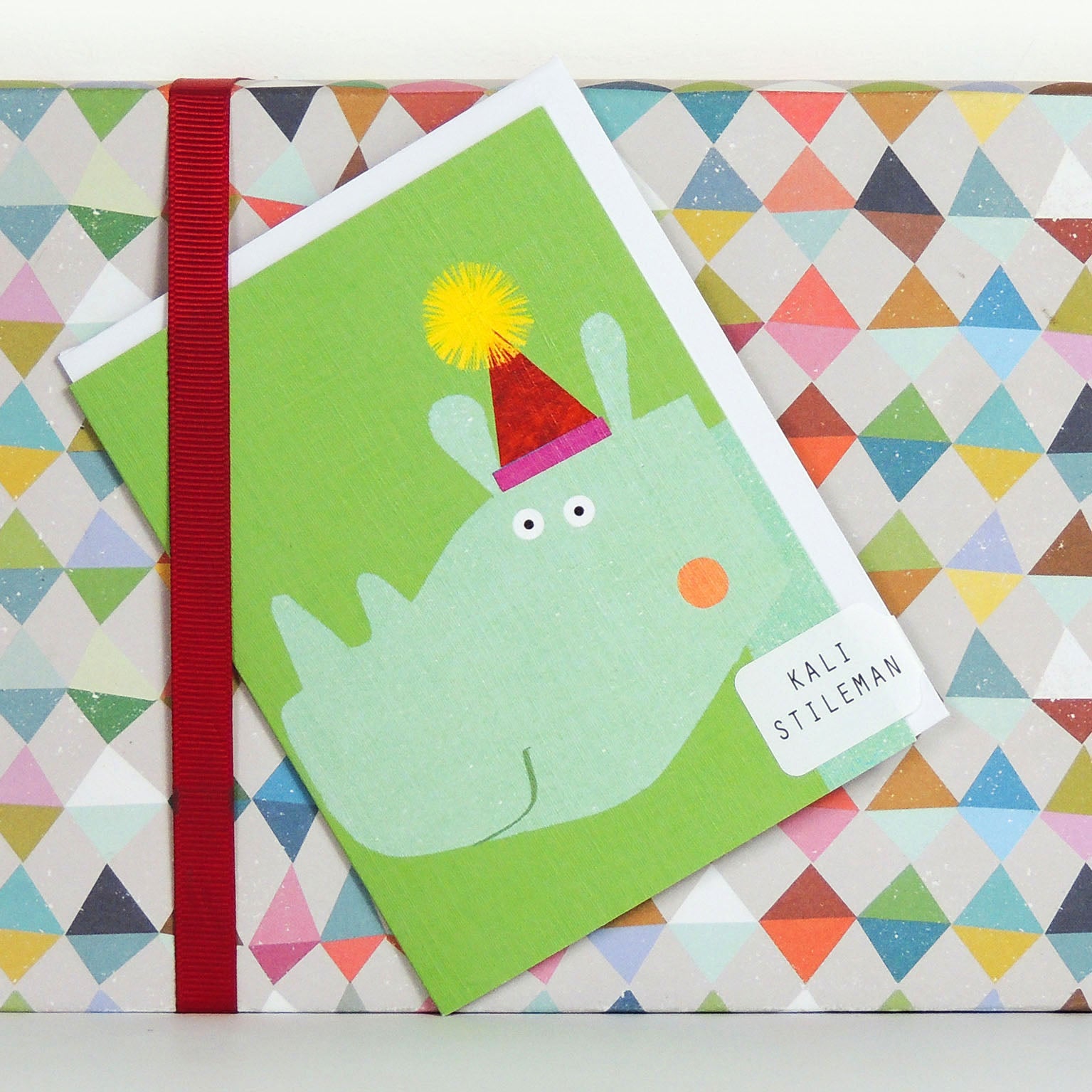 mini rhino greetings card