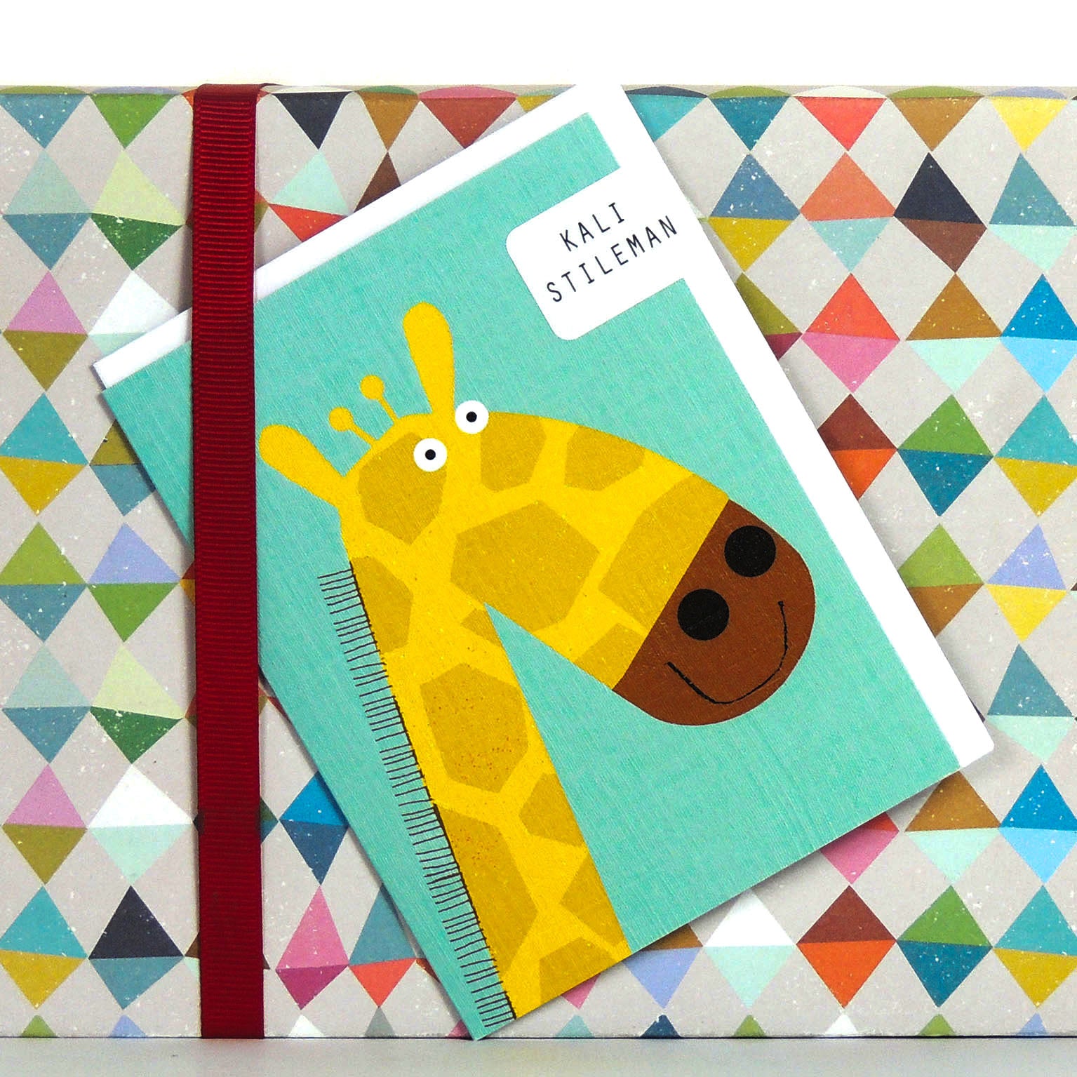 mini giraffe greetings card