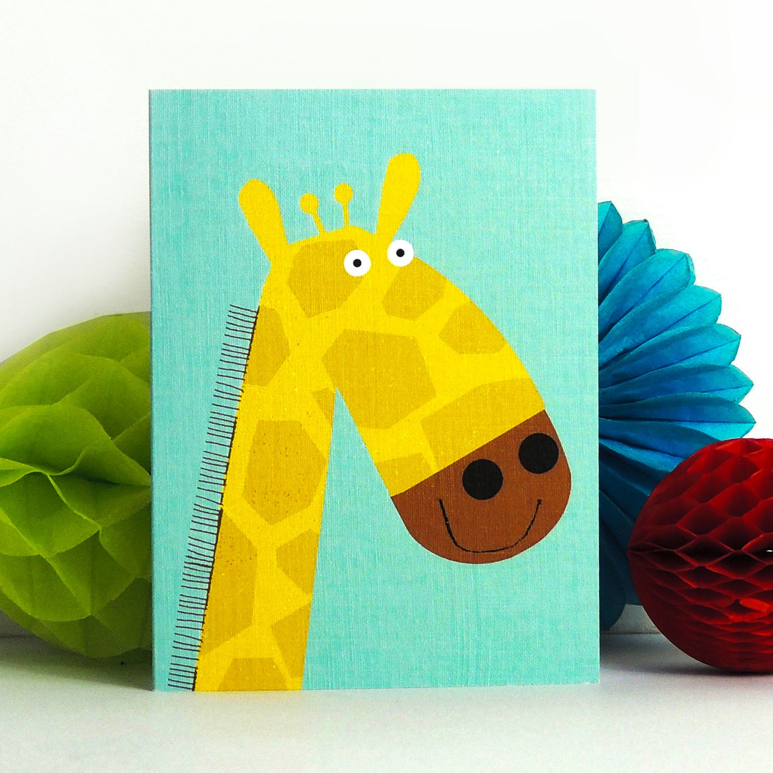 mini giraffe greetings card