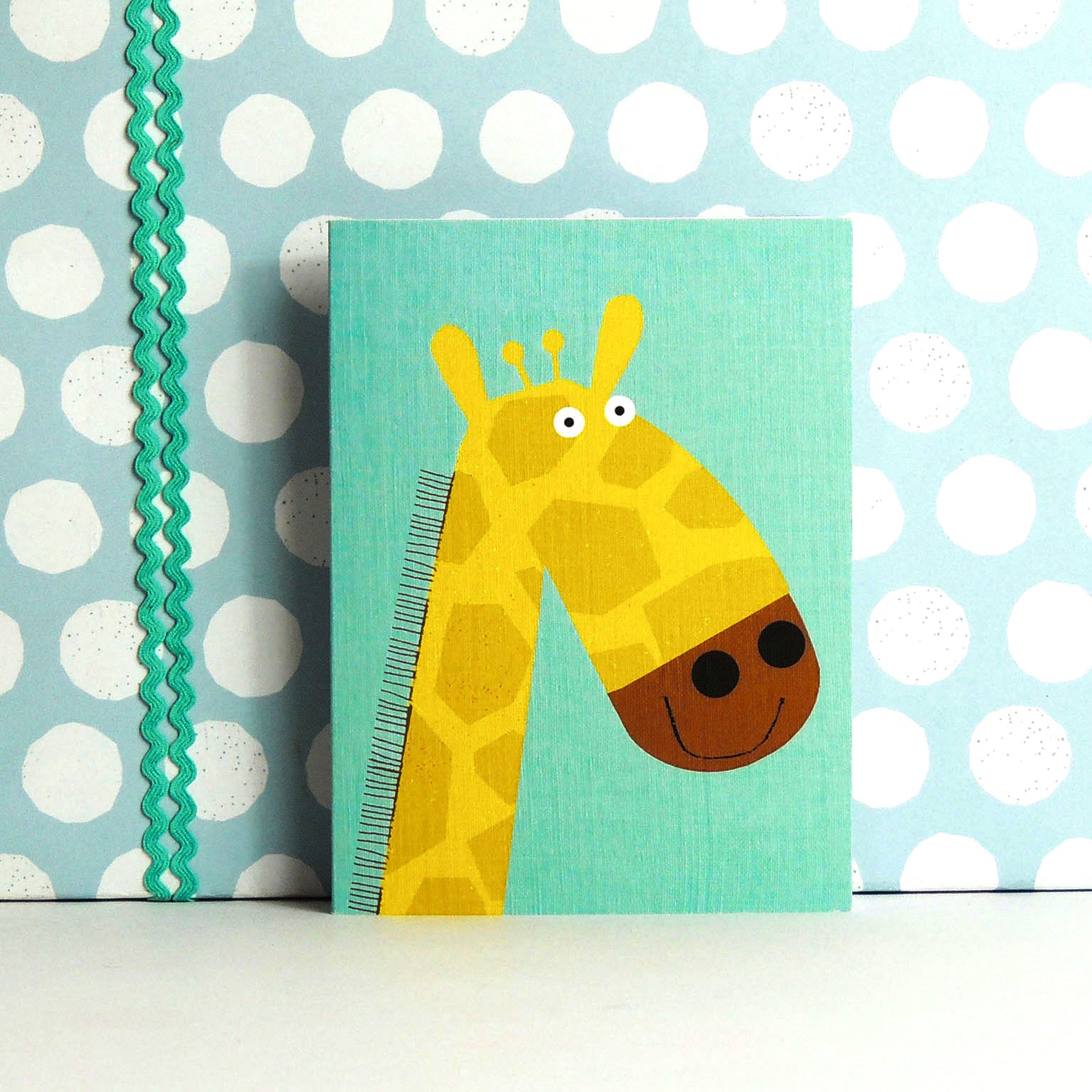 mini giraffe greetings card