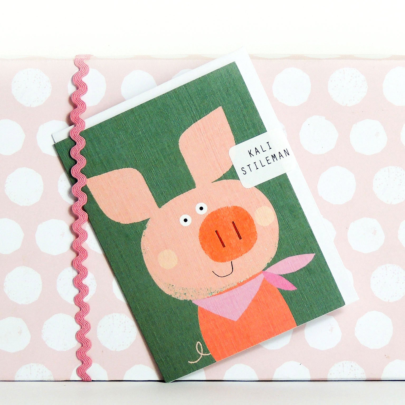 mini piglet greetings card